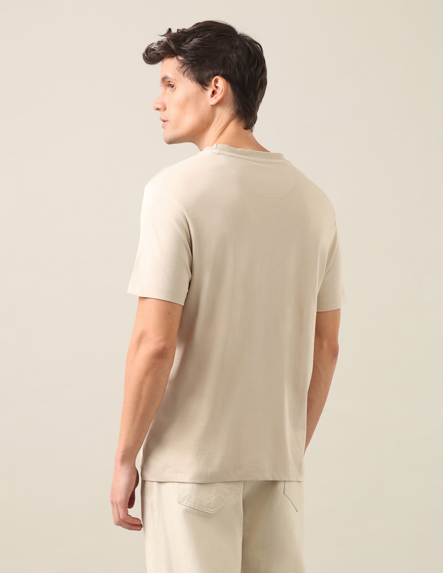 Graphic Printed Regular Fit T-Shirt Beige - U.S. Polo Assn. India | Large
