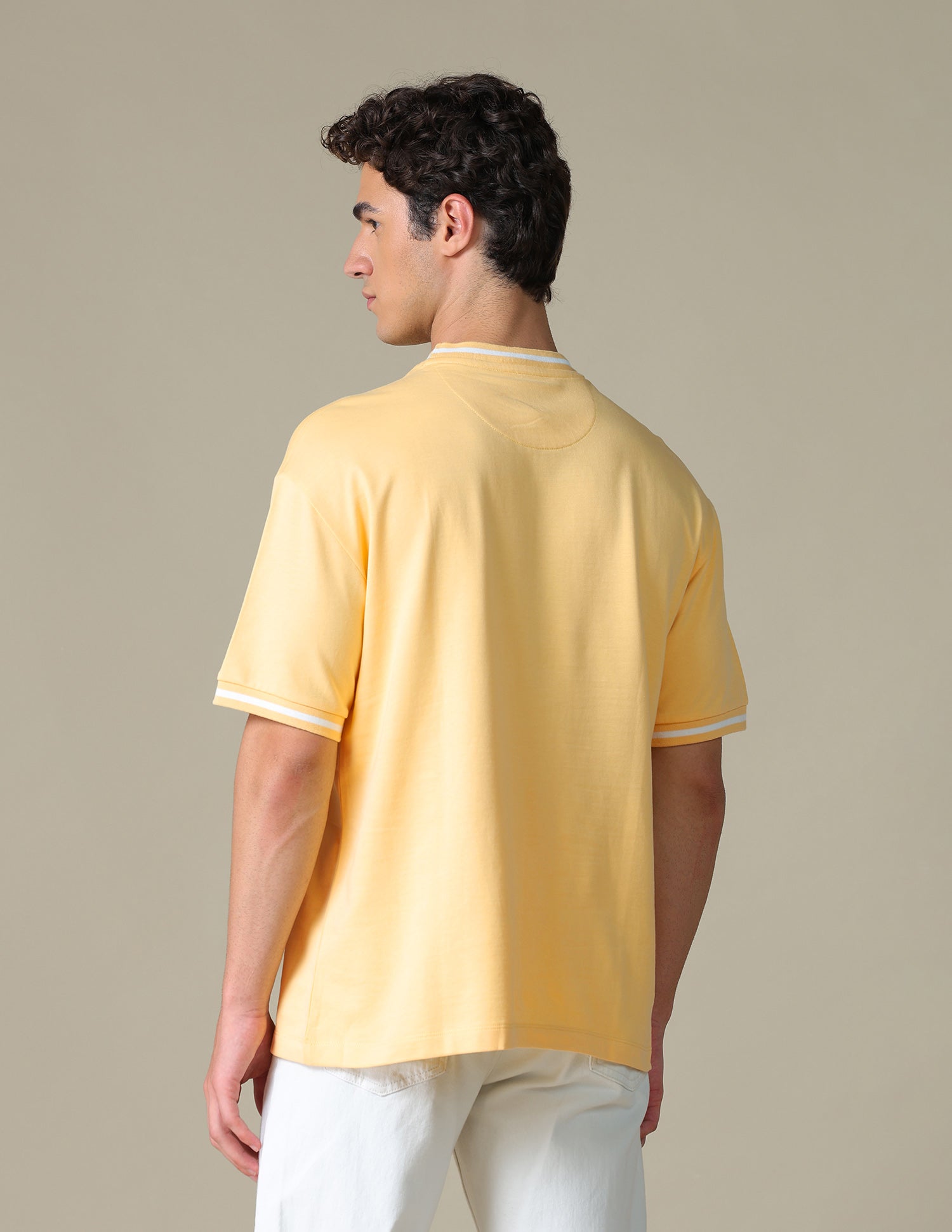Relaxed Fit Solid T-Shirt Light Yellow - U.S. Polo Assn. India | Large