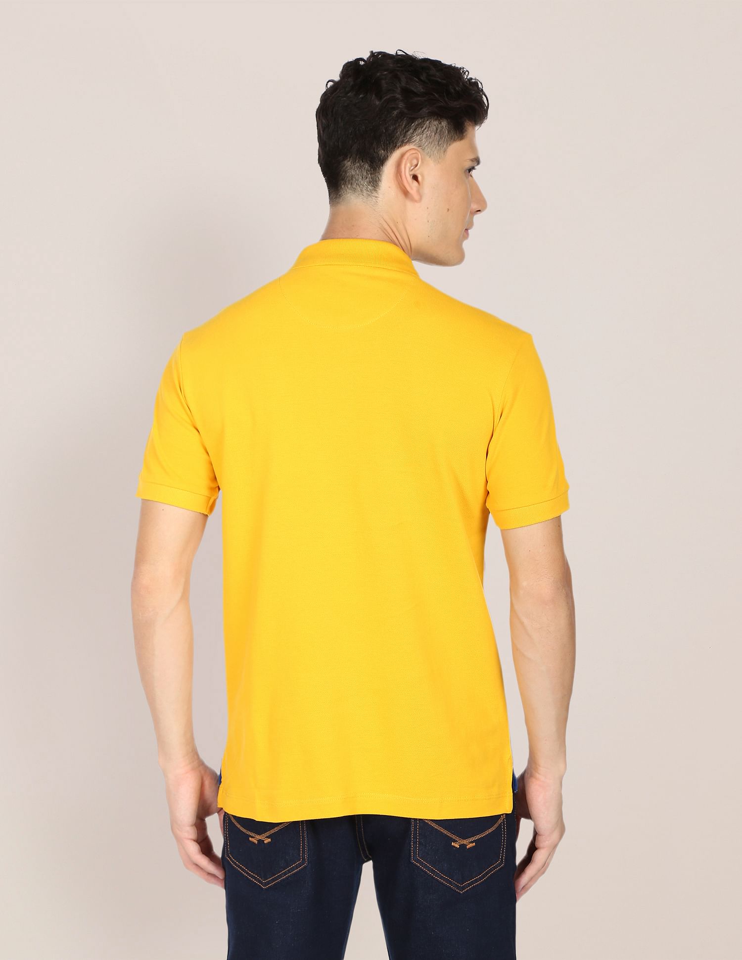 Logo Tape Polo Shirt Chrome Yellow and Blue - U.S. Polo Assn. India | Large
