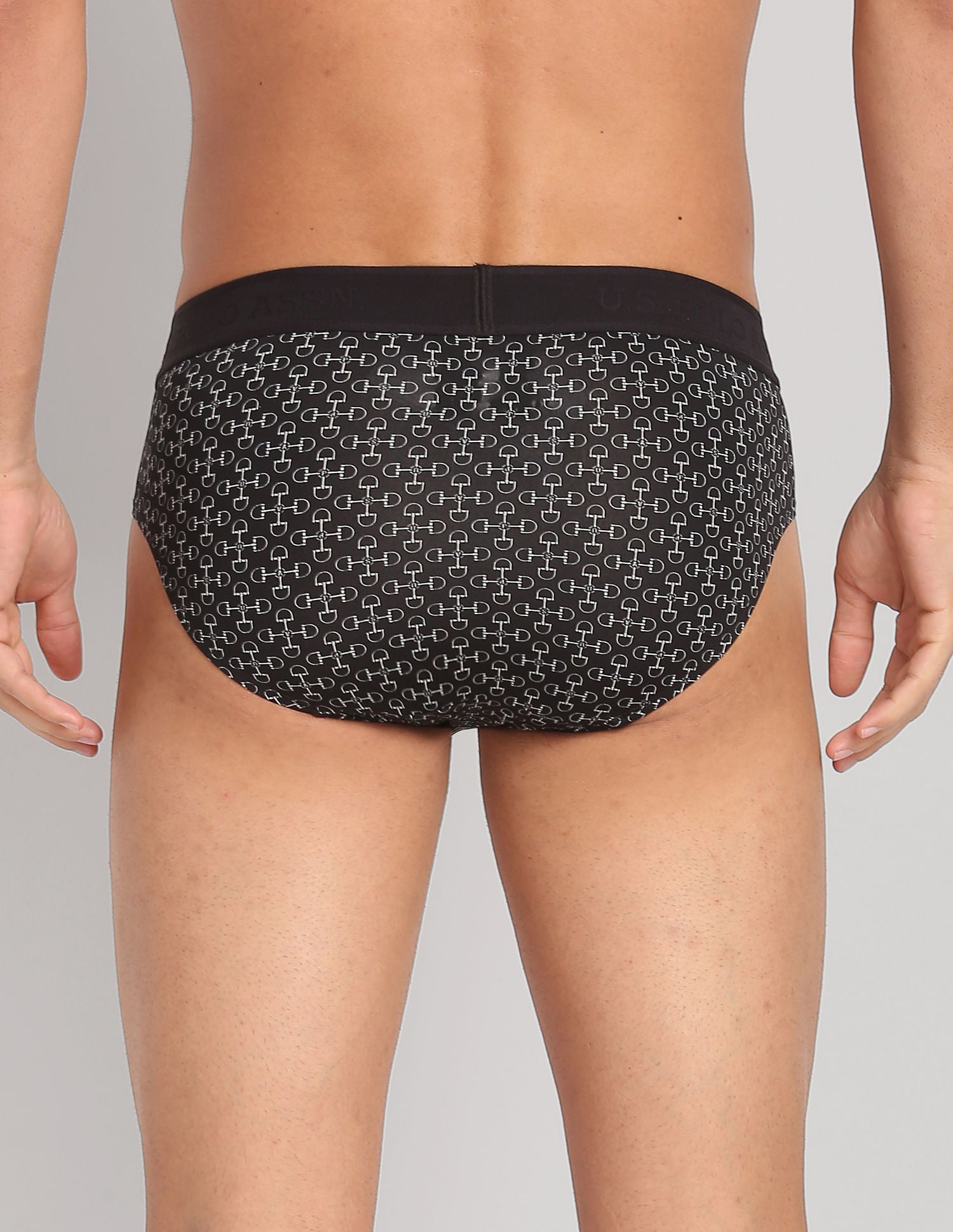 Nylon Stretch Printed AB002 Active Briefs - Pack Of 1 Black - U.S. POLO ASSN. | Large