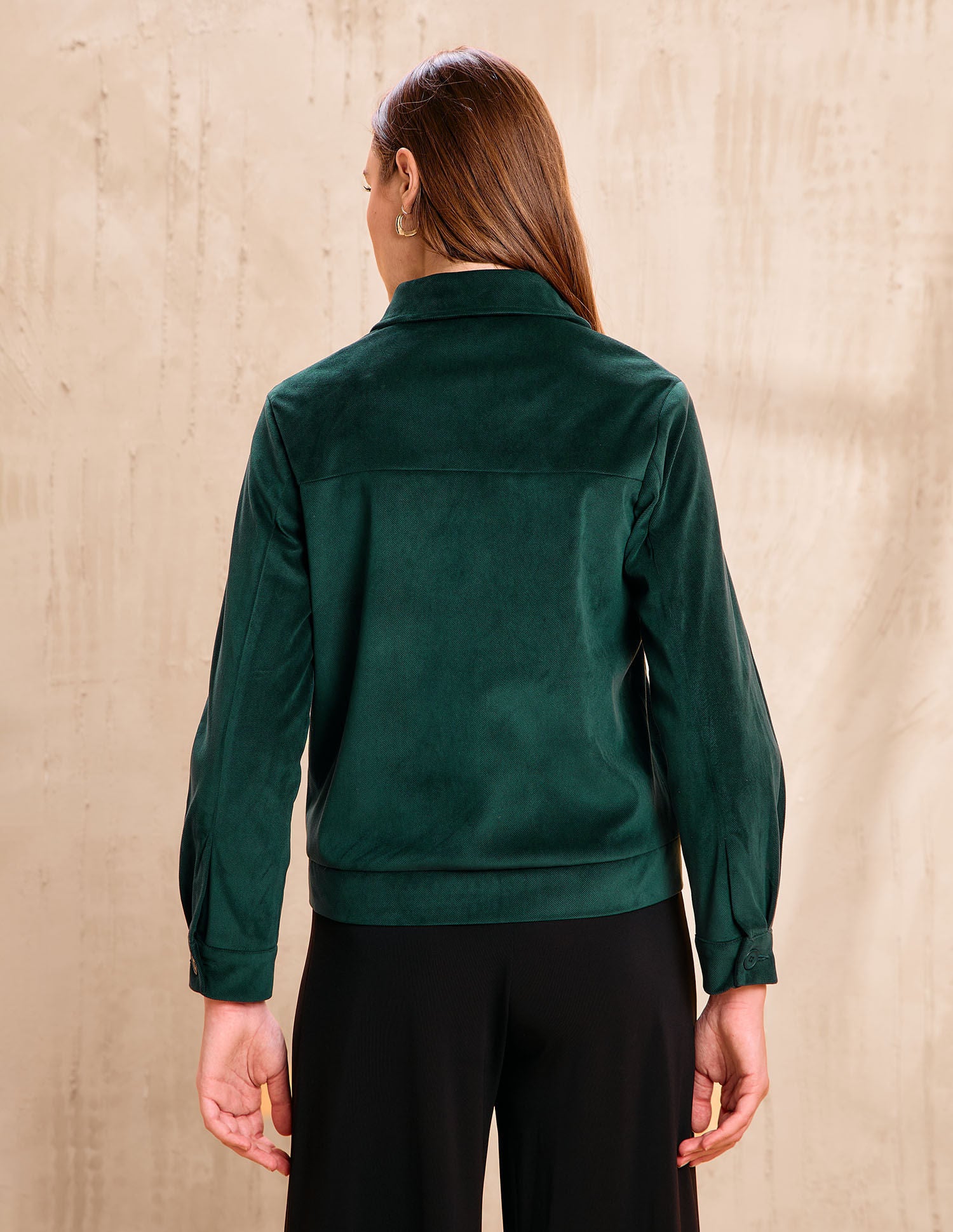 Solid Regular Fit Spread Collar Jacket Green - U.S. POLO ASSN. | Large