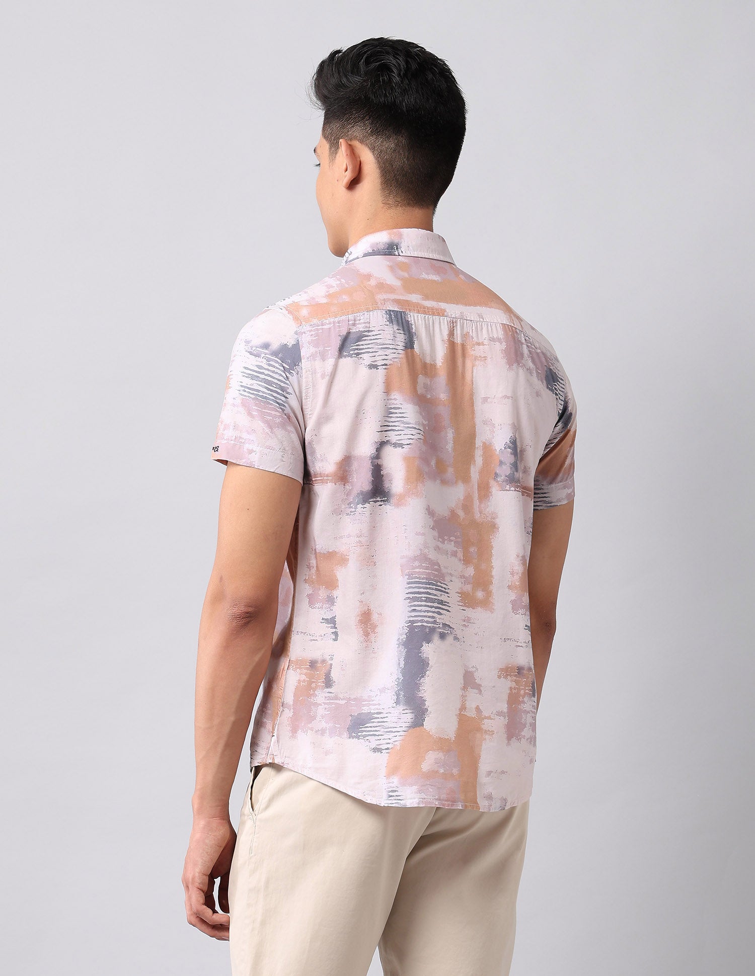 Abstract Printed Regular Fit Shirt Coral - U.S. Polo Assn. India | Large