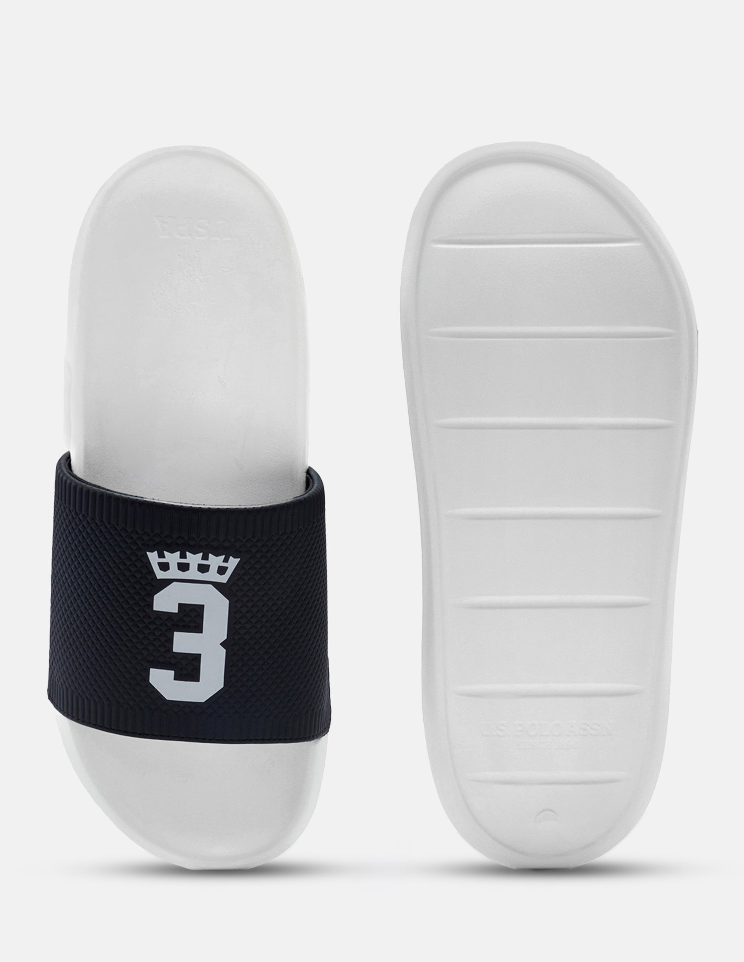 Textured Numeric Embossed Dane Sliders Black - U.S. Polo Assn. India | Large