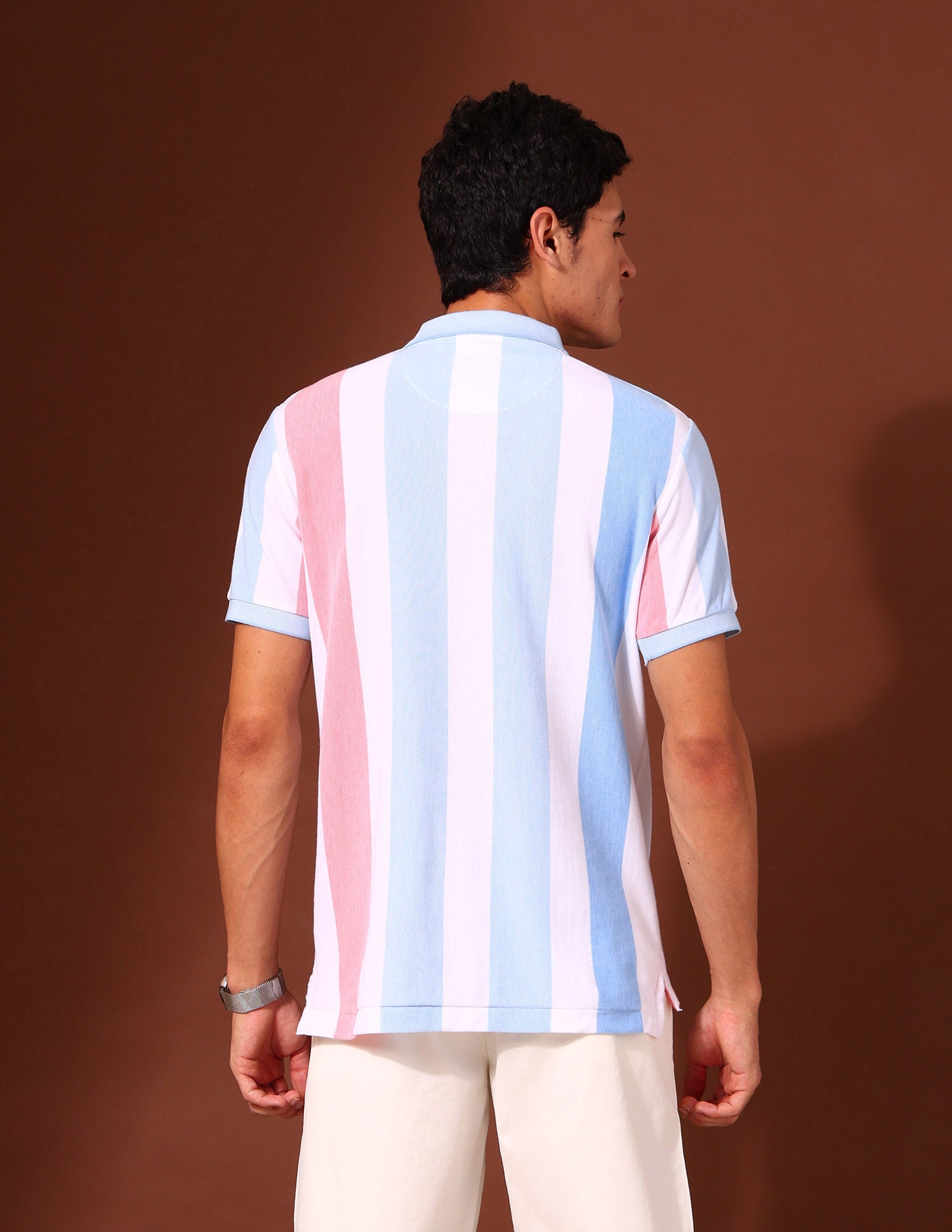 Vertical Striped Work and Wander Polo Shirt White - U.S. Polo Assn. India | Large