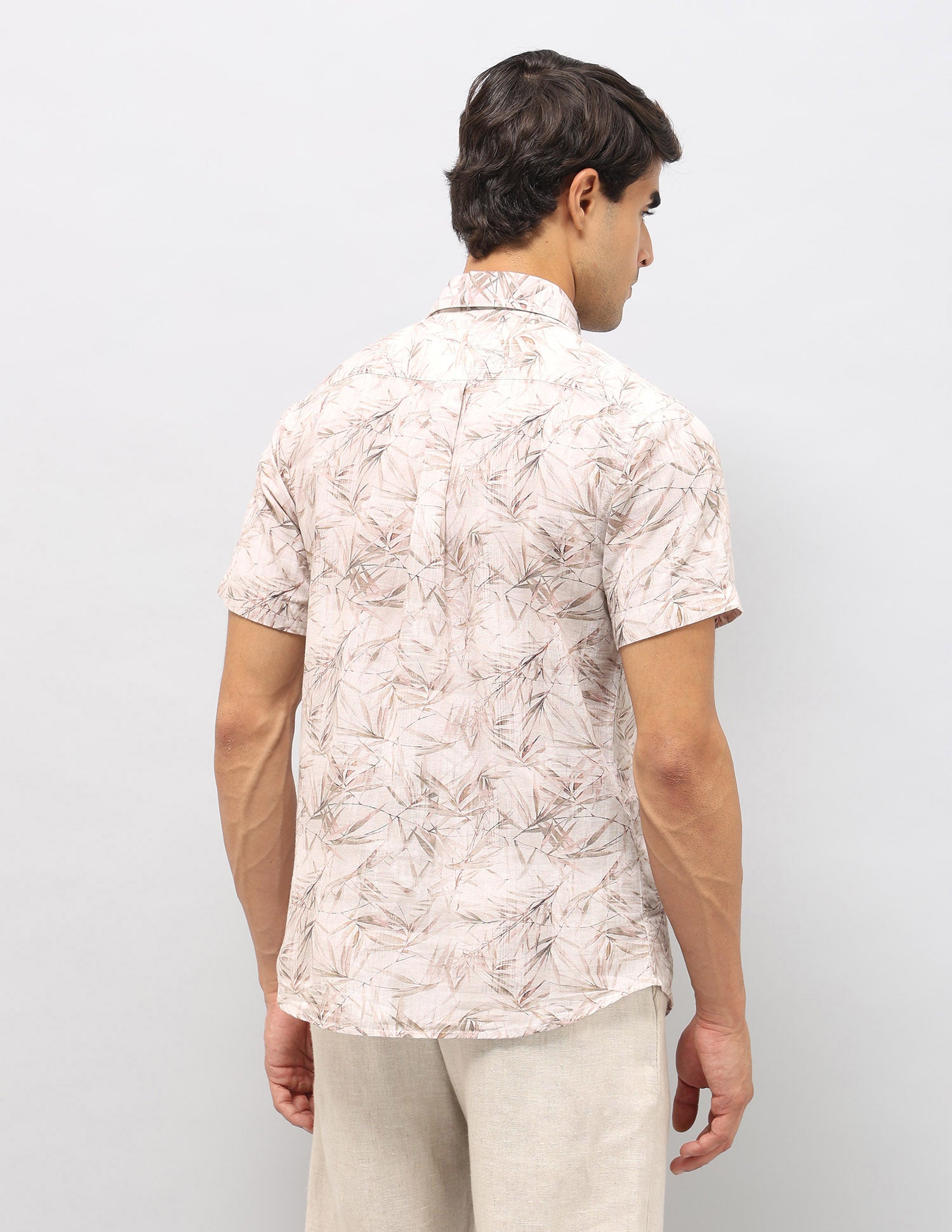 Tropical Printed Tailored Fit Shirt Light Khaki - U.S. POLO ASSN. | Large