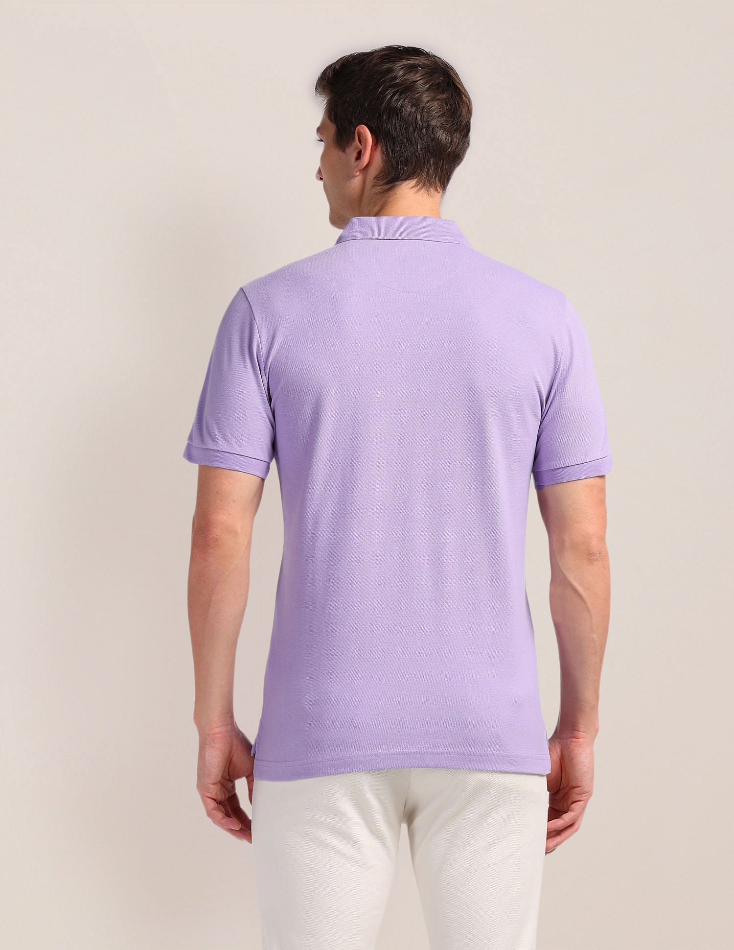 Cotton Slim Fit Polo Shirt Lavender - U.S. Polo Assn. India | Large