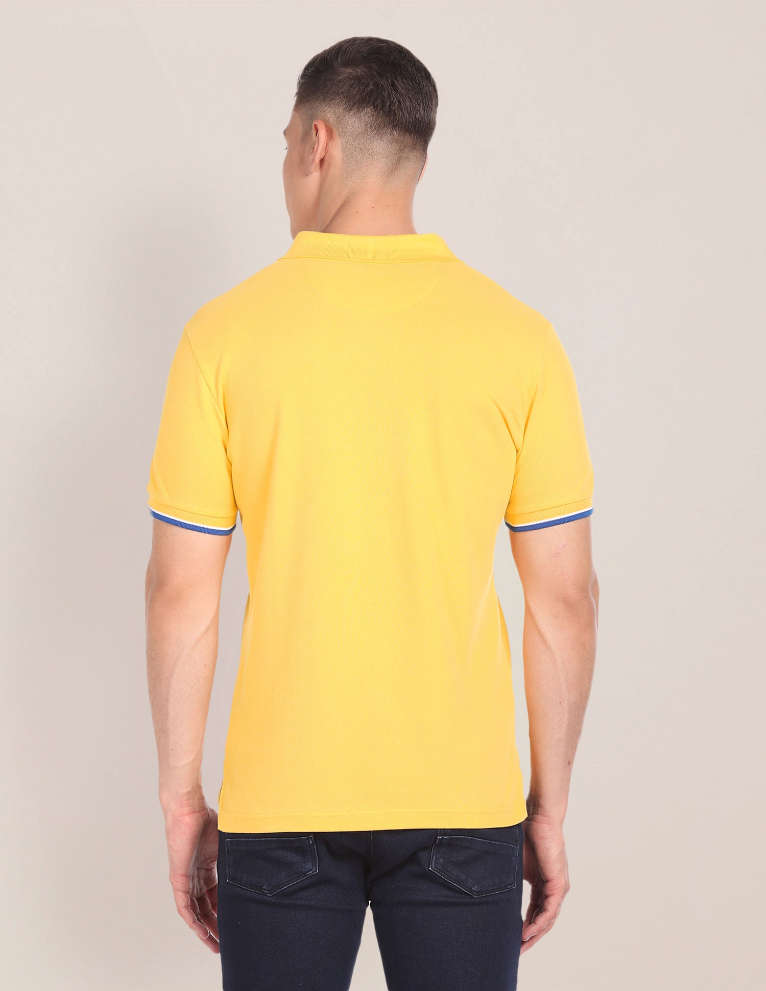 Tipped Collar Slim Fit Polo Shirt Yellow - U.S. POLO ASSN. | Large