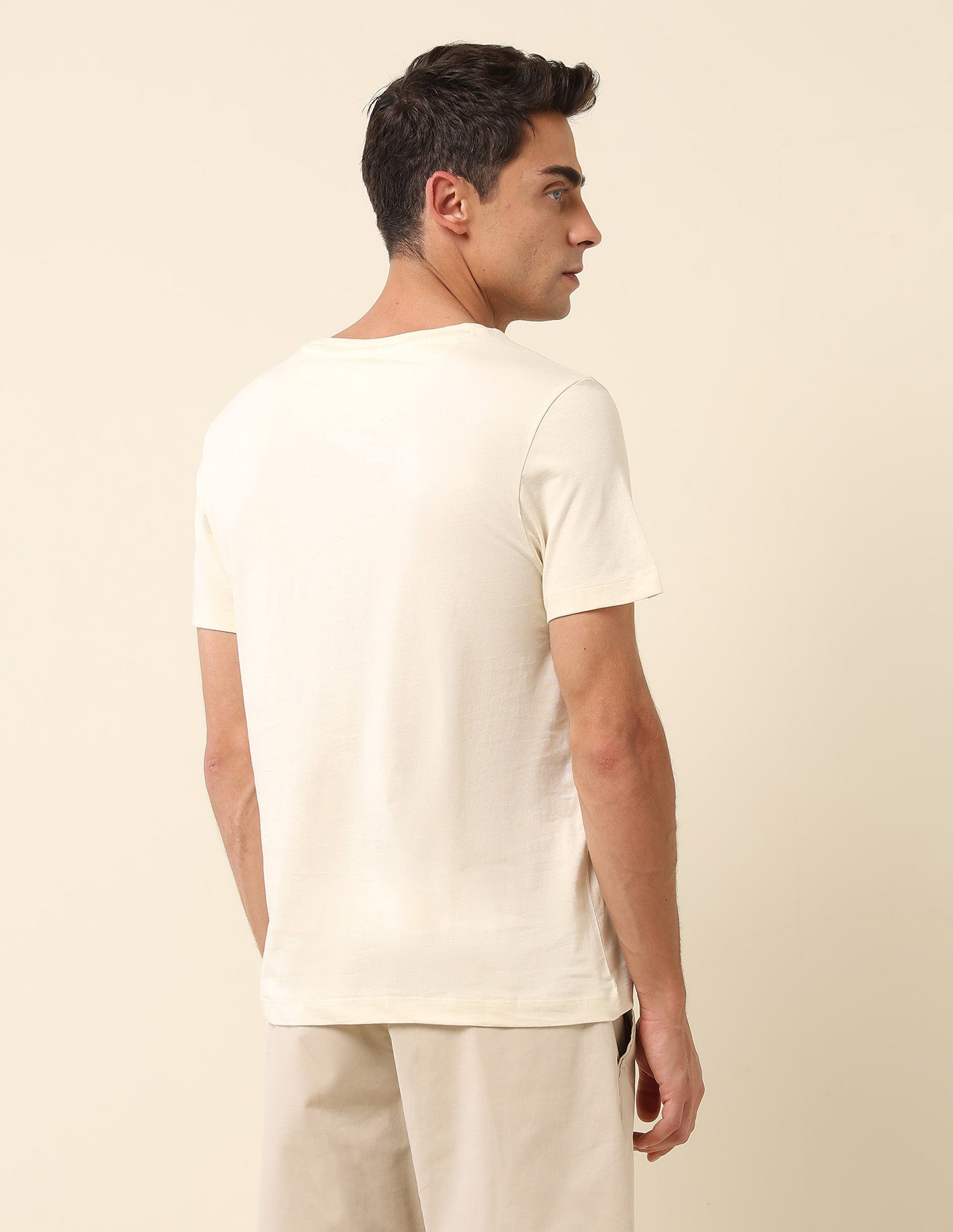 Brand Printed Slim Fit T-Shirt Off White - U.S. POLO ASSN. | Large