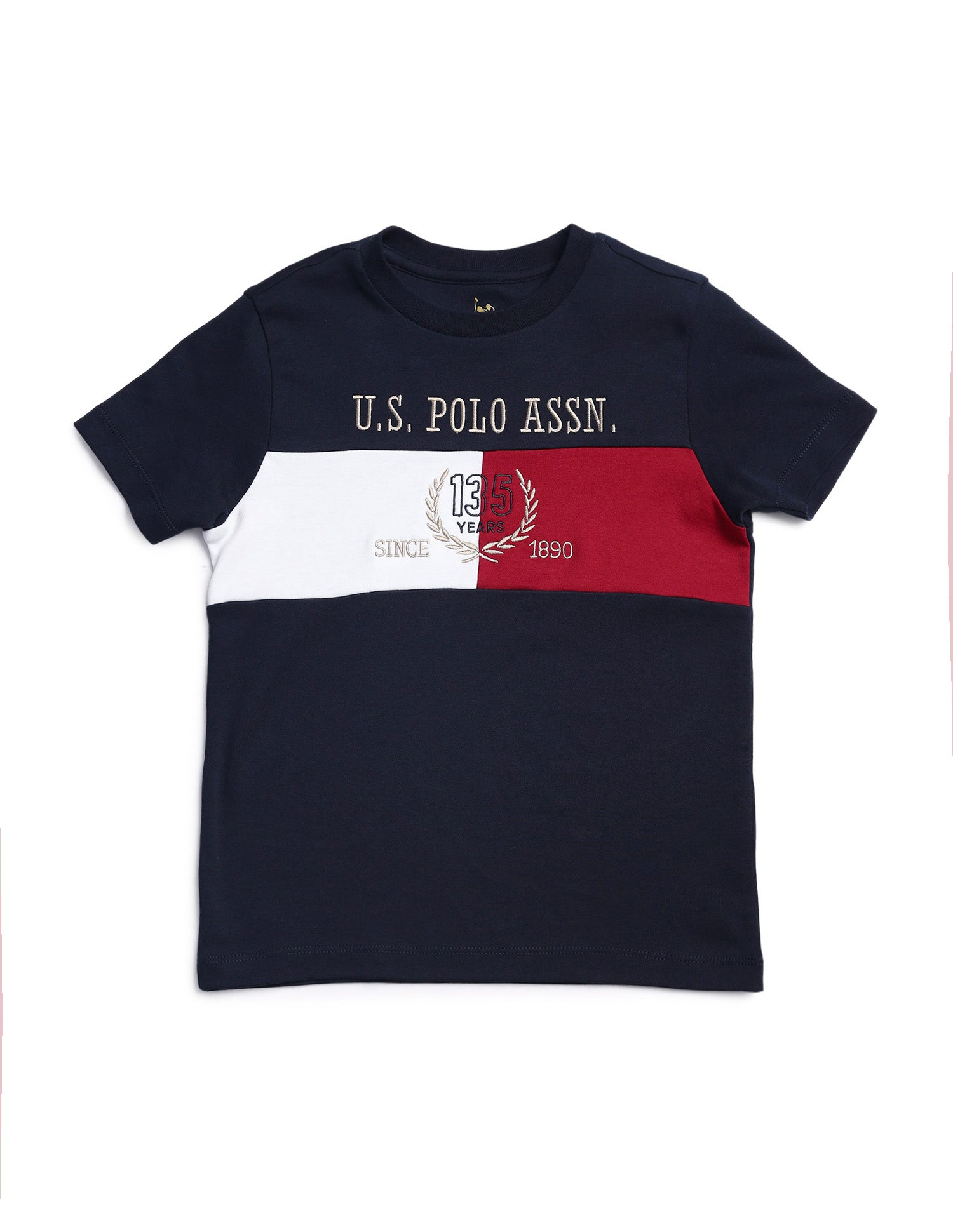Boys Colourblocked Regular Fit T-Shirt Navy - U.S. Polo Assn. India | Large