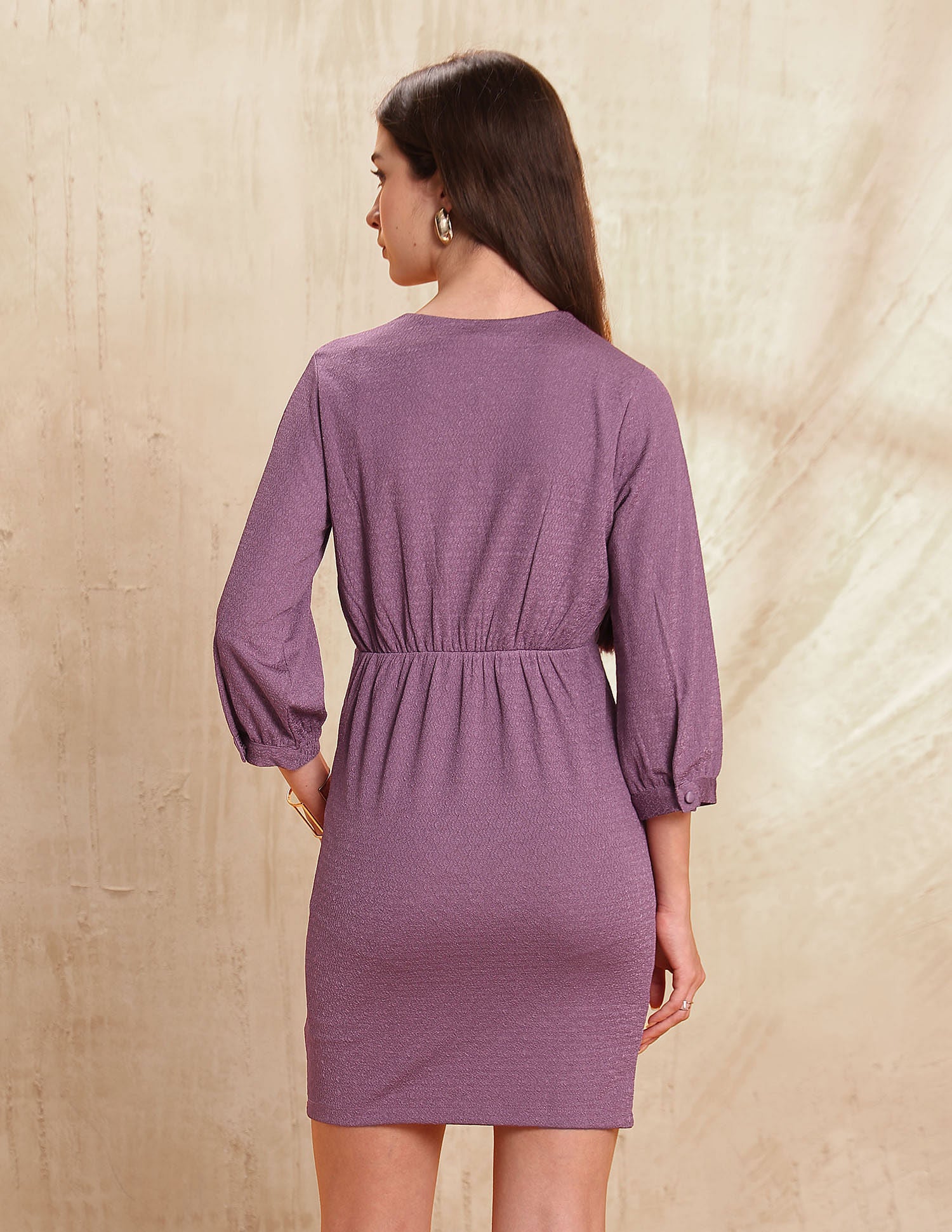 Textured Mini Sheath Dress Plum - U.S. POLO ASSN. | Large