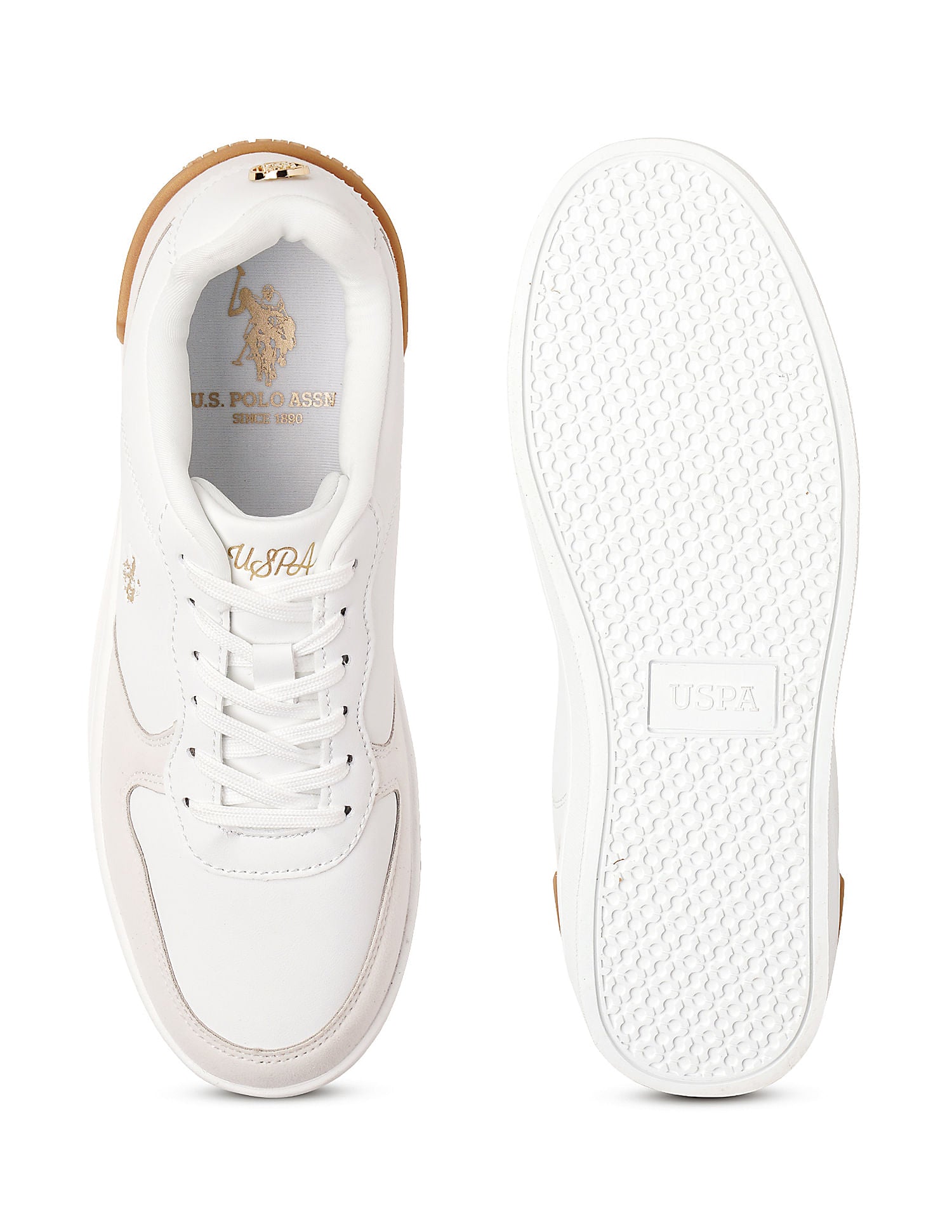 Women Textured Ingrid Sneakers Off White - U.S. Polo Assn. India | Large