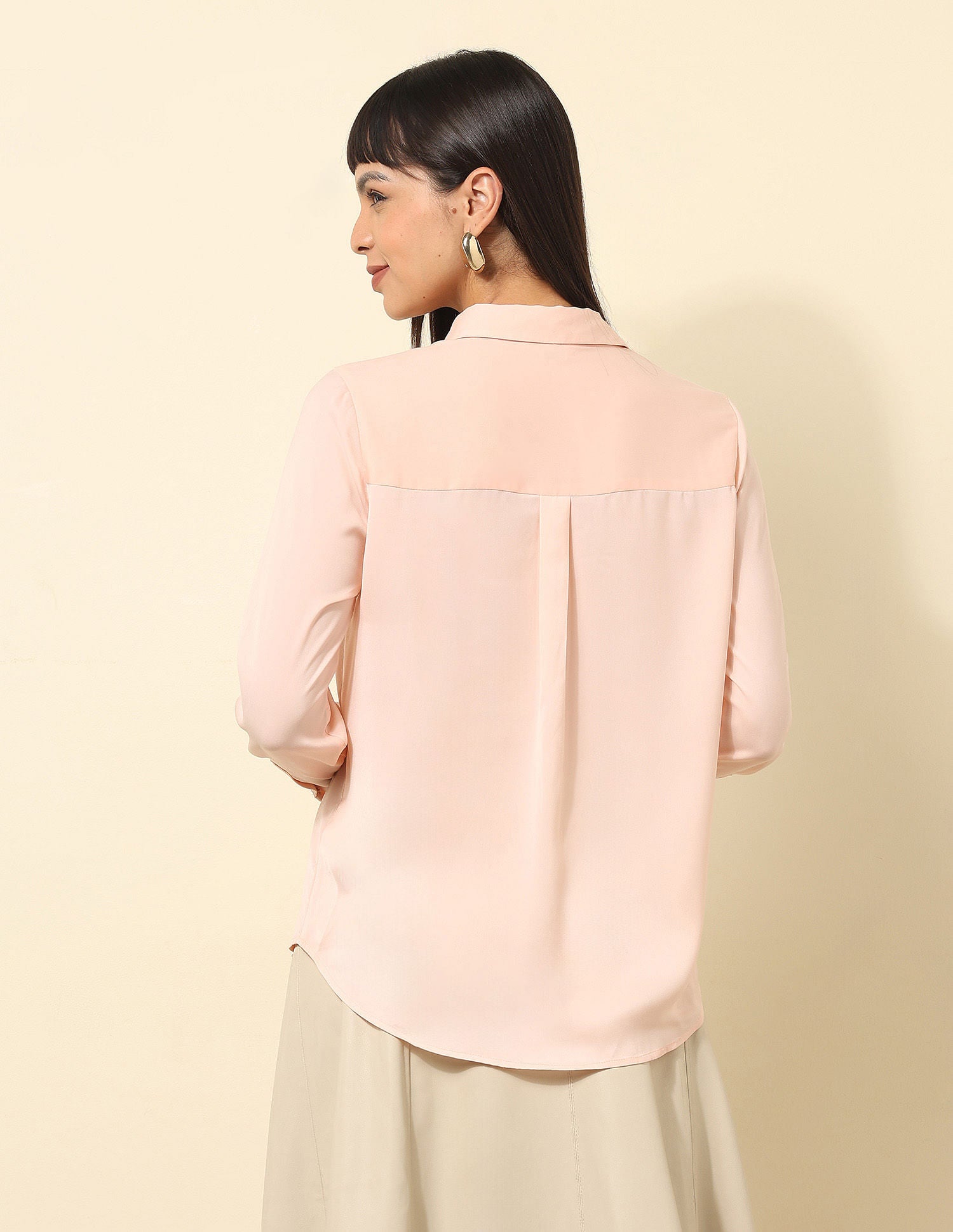 Satin Solid Shirt Peach - U.S. POLO ASSN. | Large