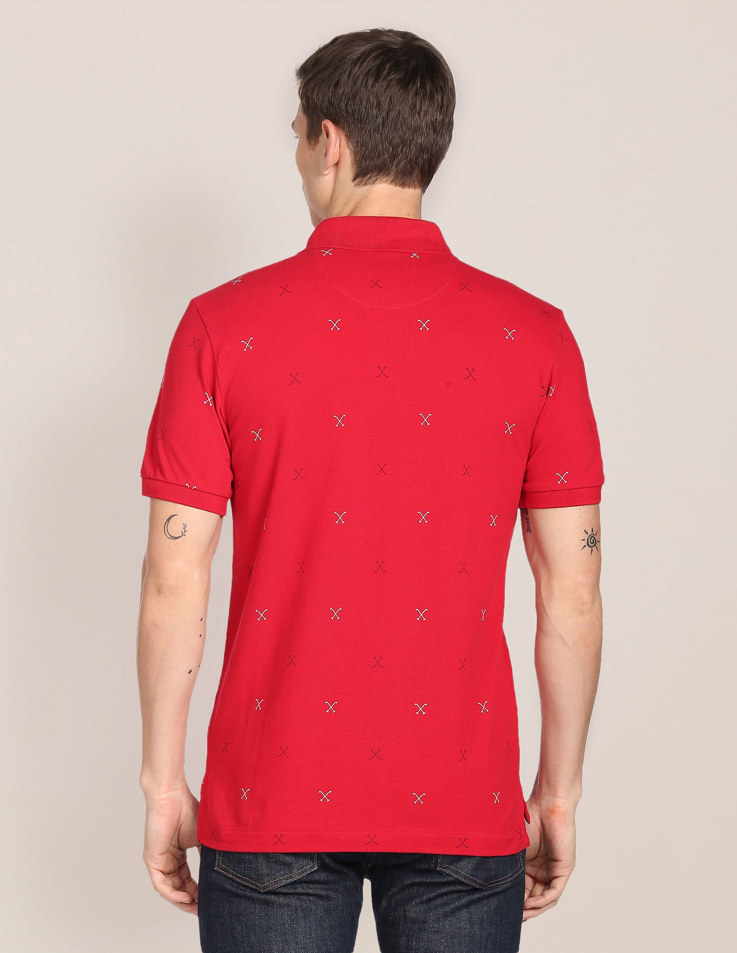 All Over Brand Print Polo Shirt Red - U.S. Polo Assn. India | Large
