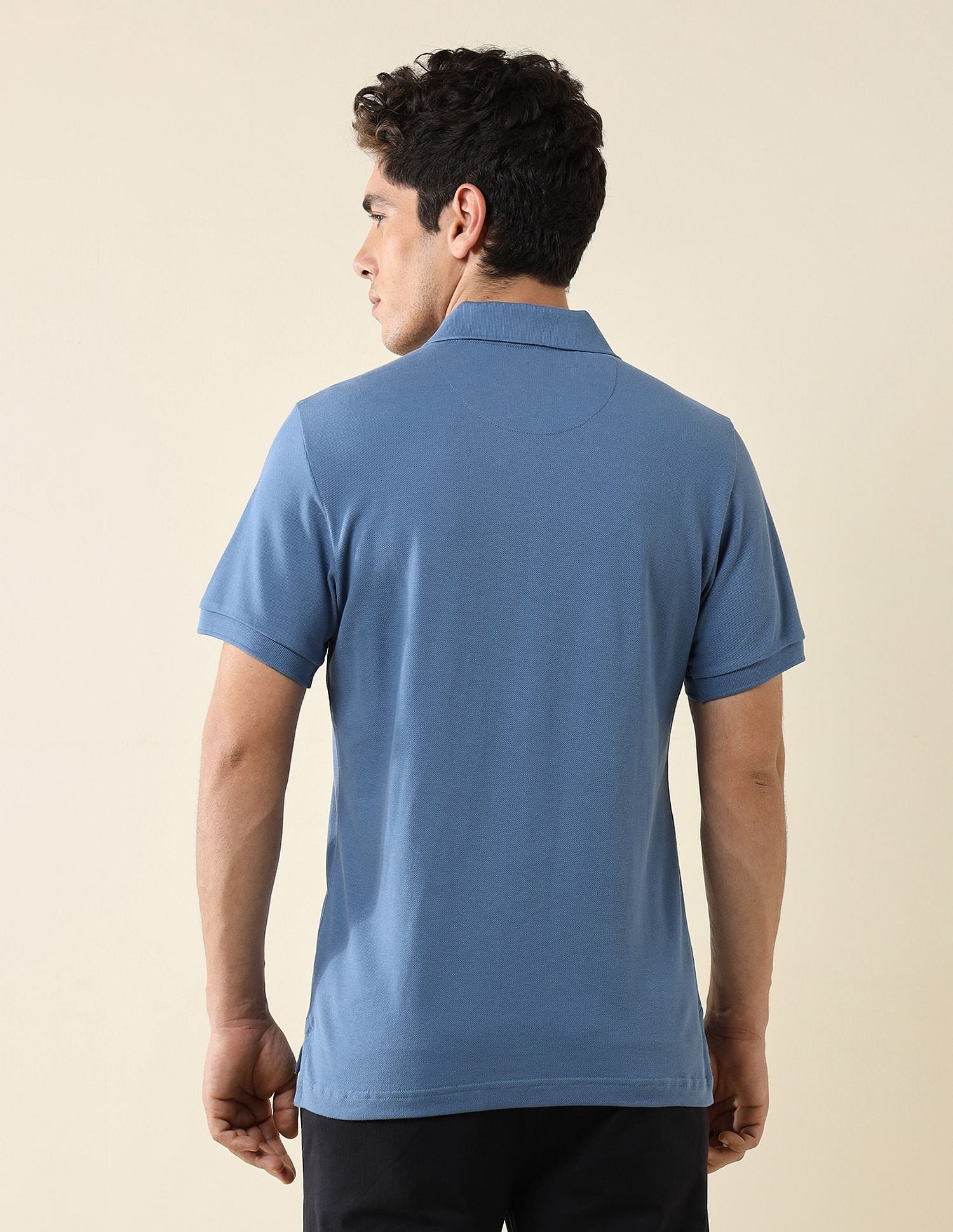 Pure Cotton Slim Fit Polo Shirt Blue - U.S. Polo Assn. India | Large
