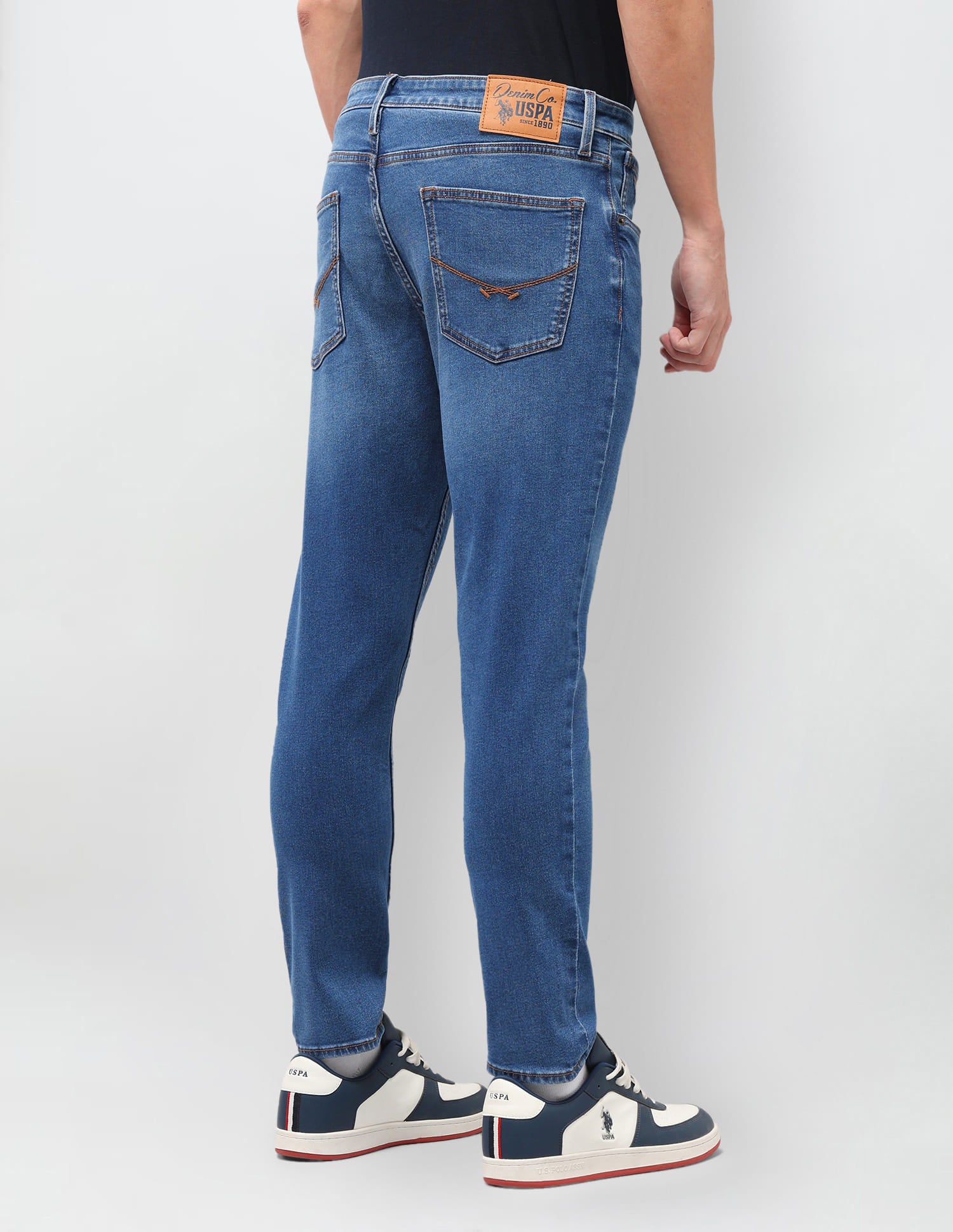 Solid Tapered Fit Jeans Blue - U.S. Polo Assn. India | Large