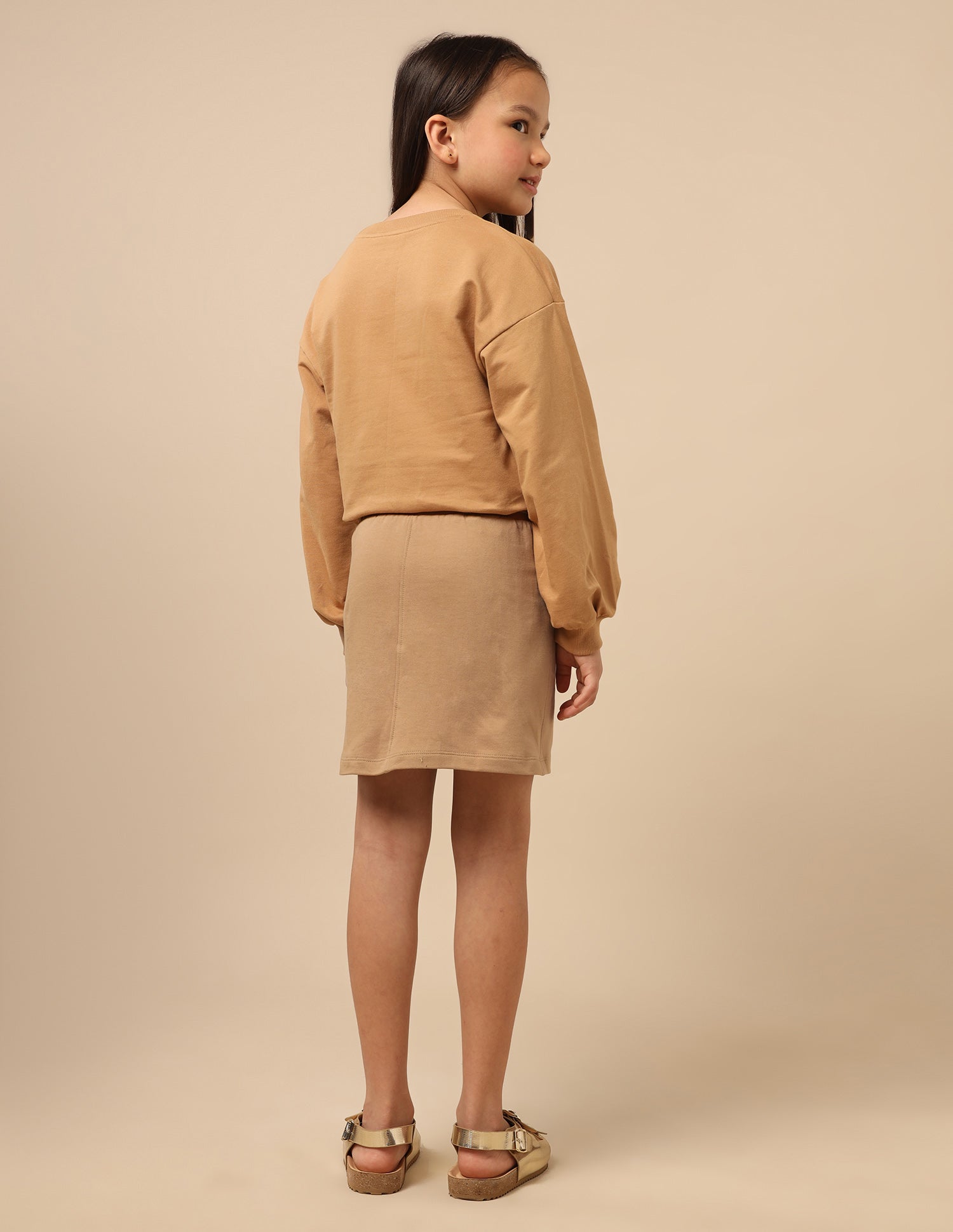 Girls Solid A-Line Skirt Light Brown - U.S. POLO ASSN. | Large