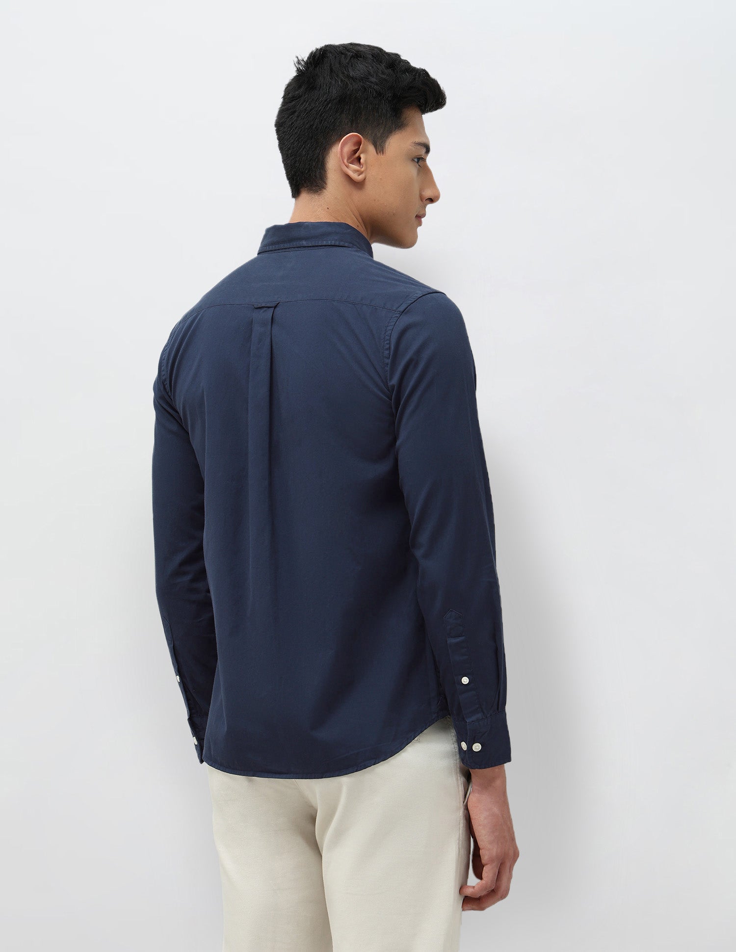 Solid Pure Cotton Shirt Navy - U.S. POLO ASSN. | Large