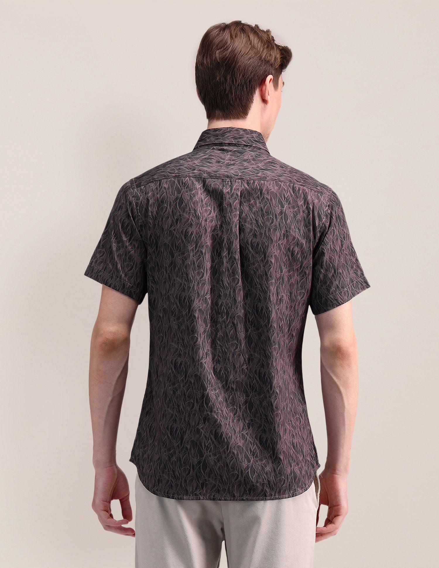 Satin Digital Print Shirt Dark Purple - U.S. Polo Assn. India | Large