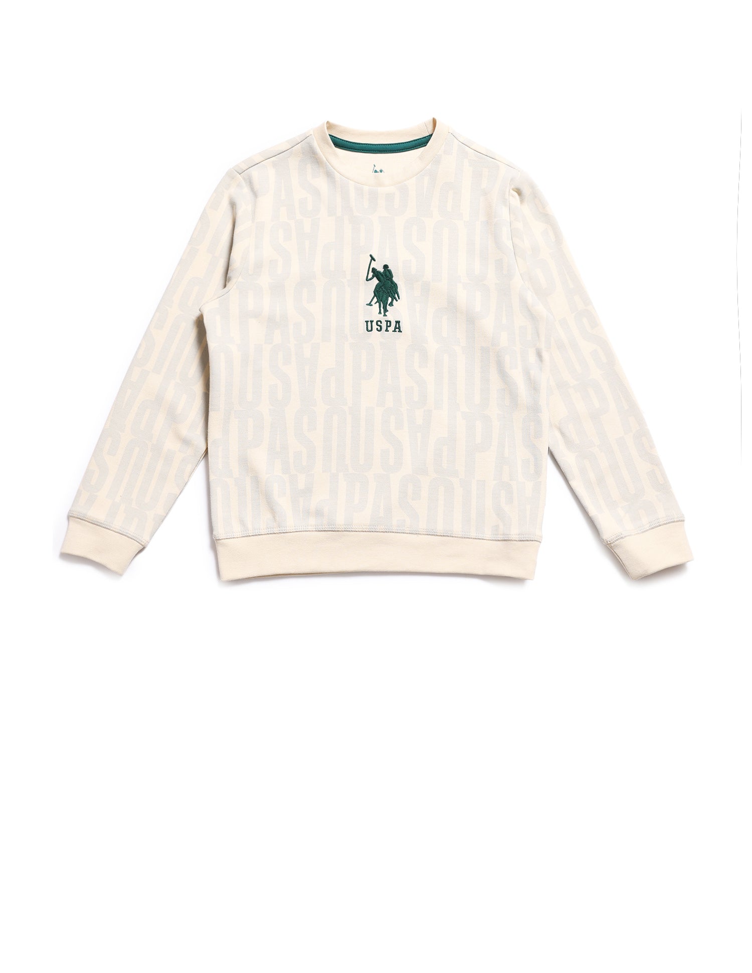 Boys Brand Printed Regular Fit Sweatshirt Nude - U.S. POLO ASSN. | Large
