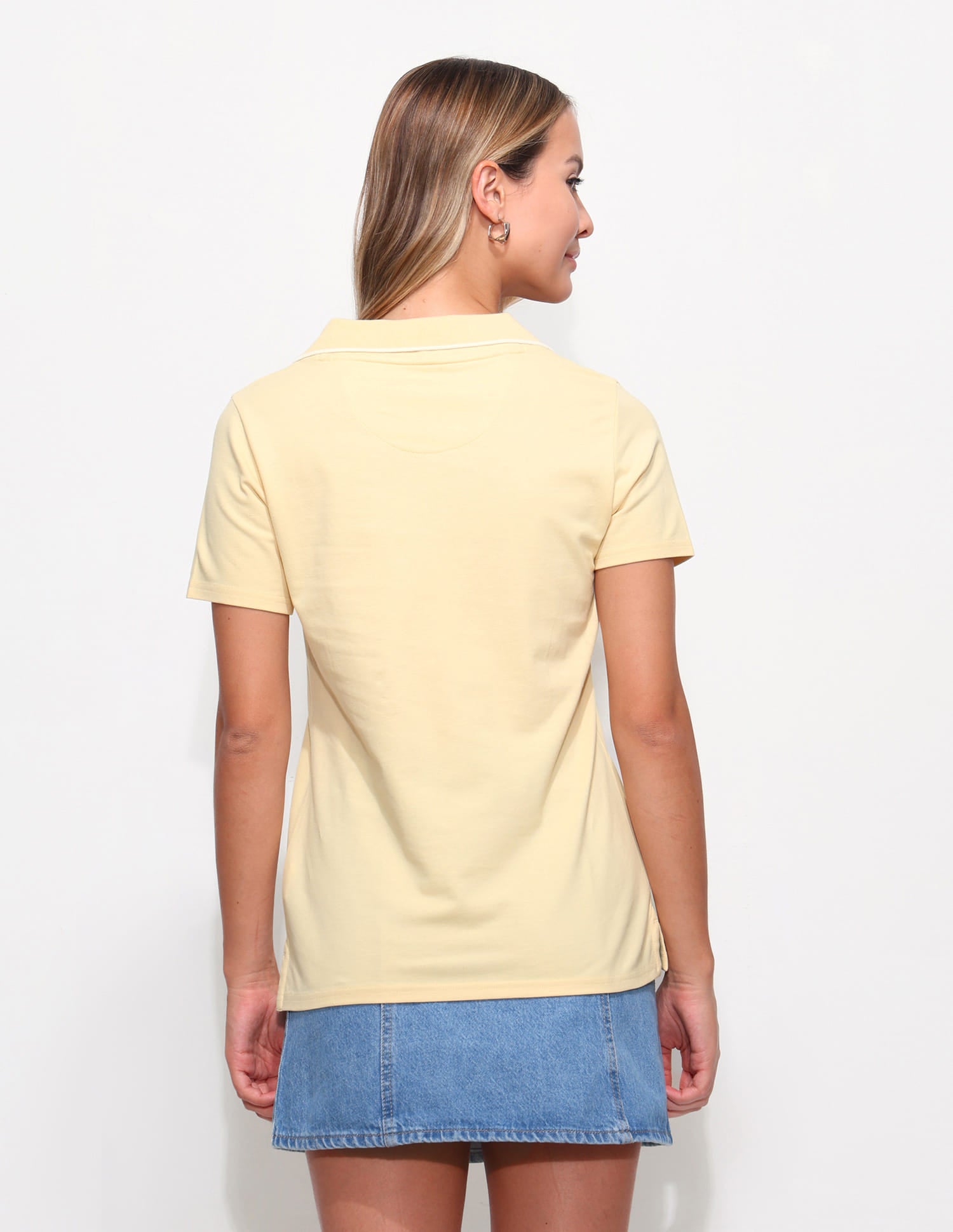 Half Collar Solid Polo Shirt Yellow - U.S. Polo Assn. India | Large
