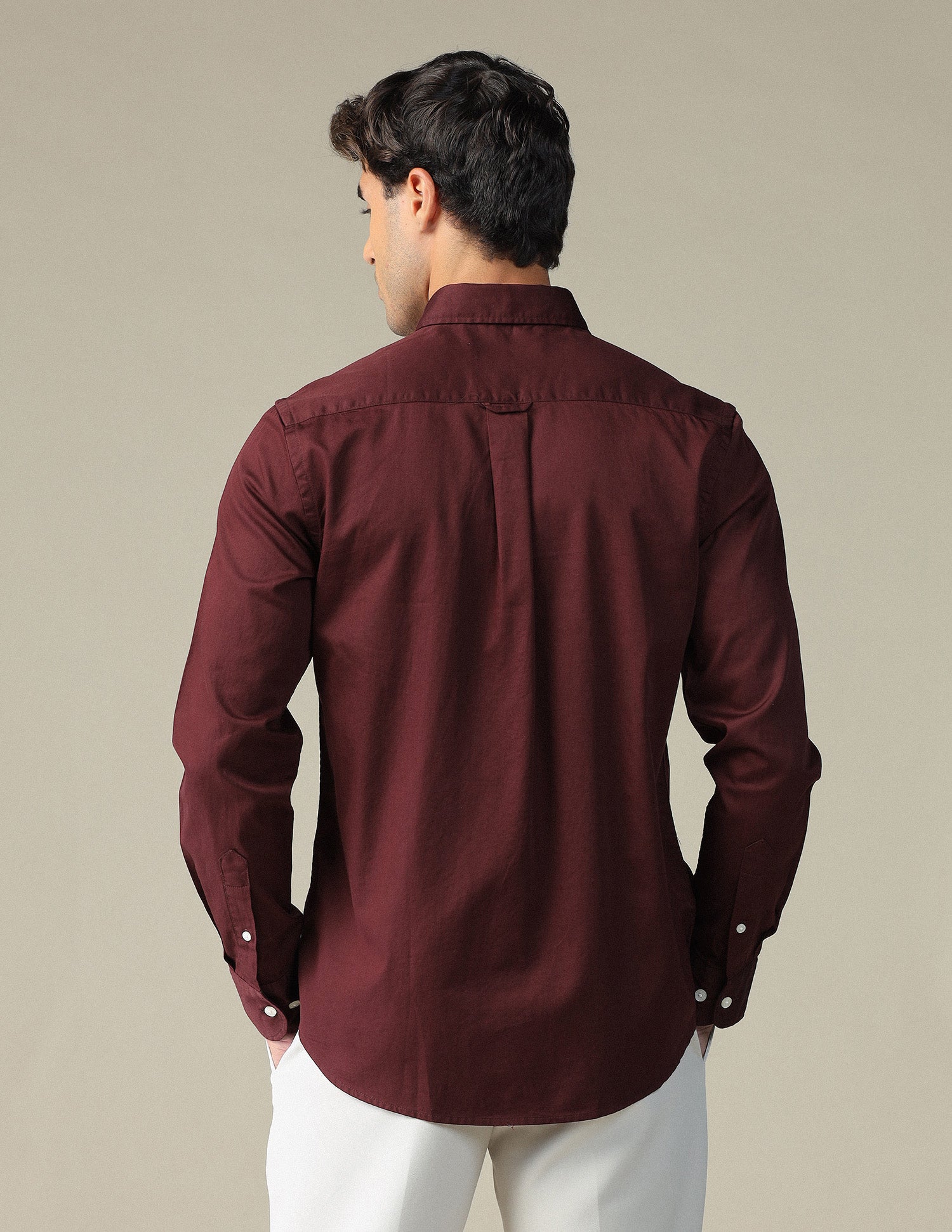 Pure Cotton Tailored Fit Shirt Maroon - U.S. POLO ASSN. | Large