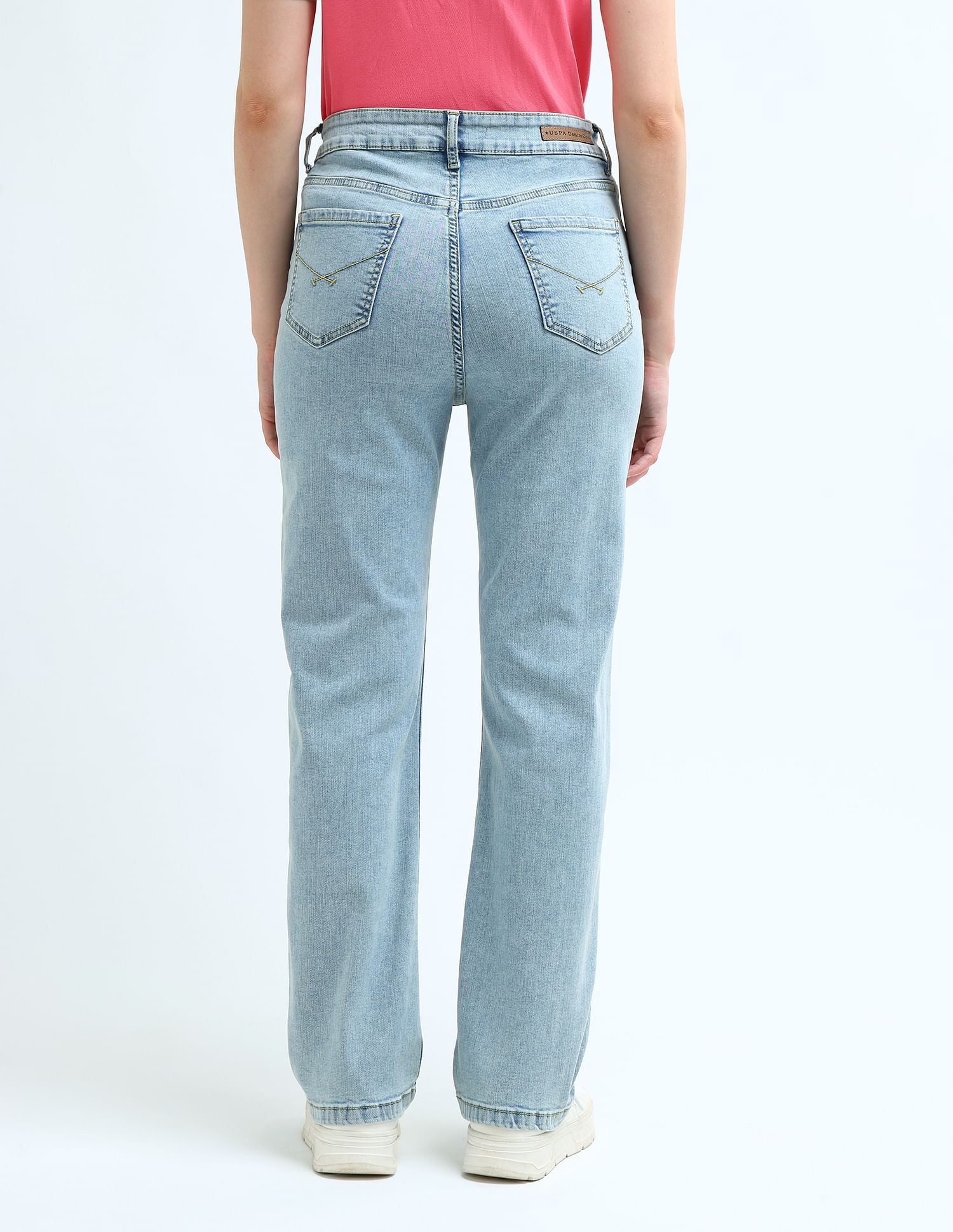 High Rise Tinted Straight Fit Jeans Light Blue - U.S. POLO ASSN. | Large