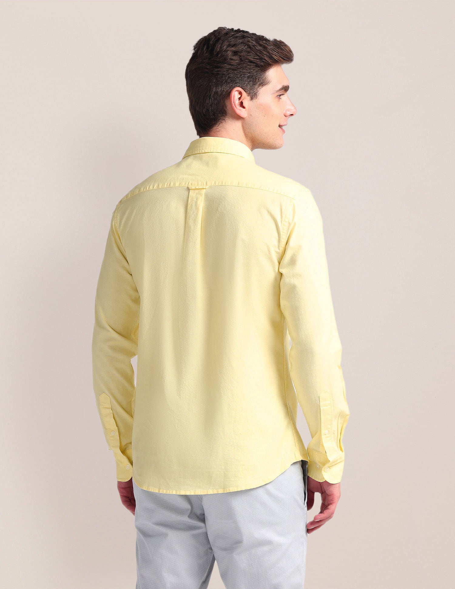 Solid Dobby Shirt Yellow - U.S. Polo Assn. India | Large