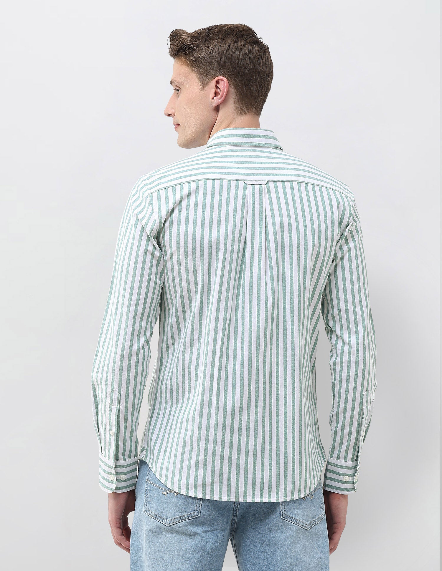 Oxford Vertical Striped Shirt Grey - U.S. Polo Assn. India | Large