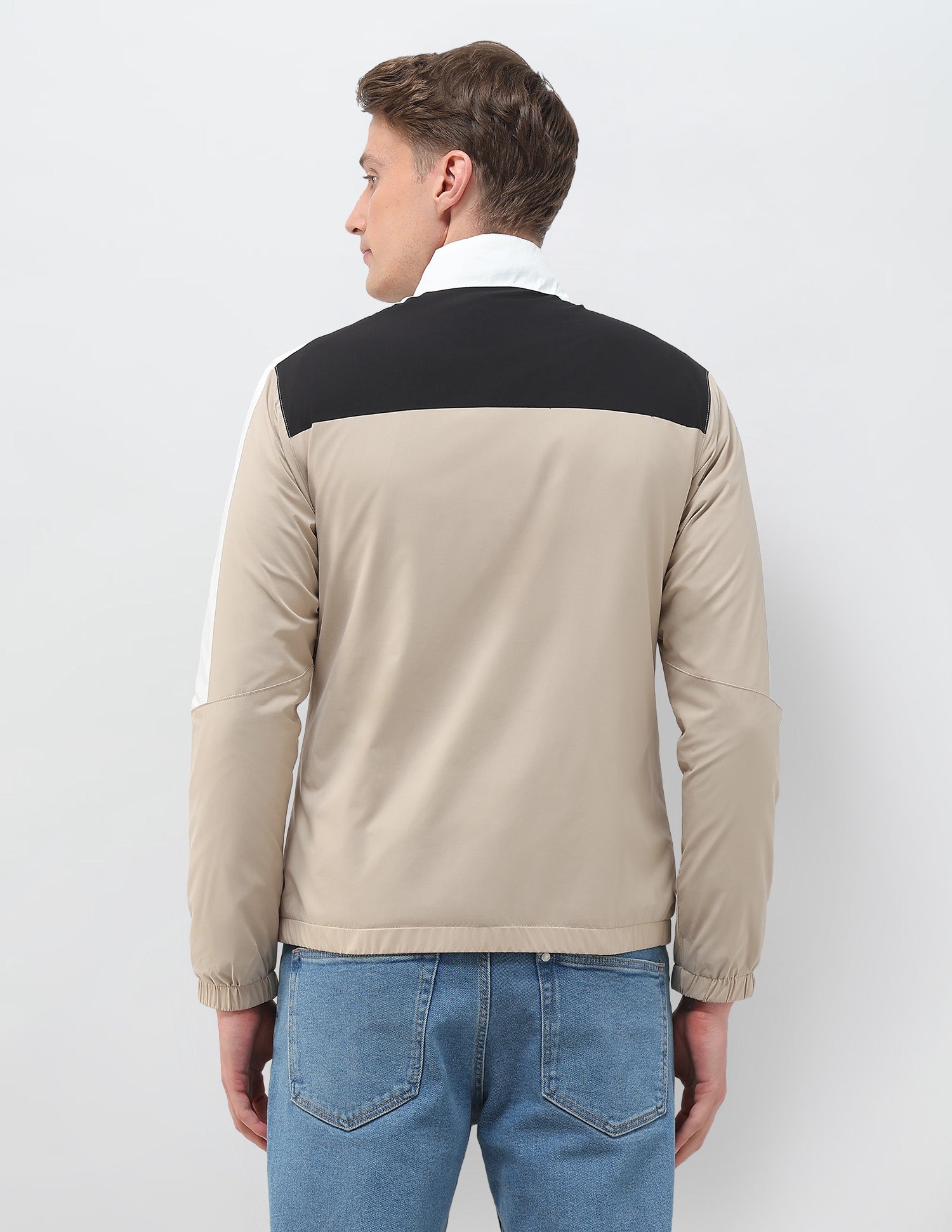 Colour Blocked Windcheater Jacket Beige - U.S. POLO ASSN. | Large