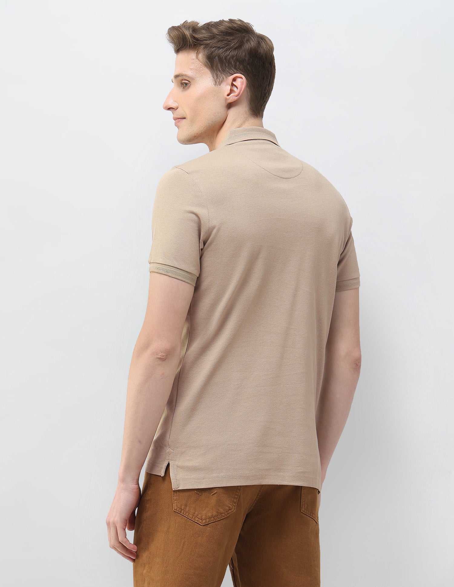 Solid Motel On The Coast Polo Shirt Khaki - U.S. Polo Assn. India | Large