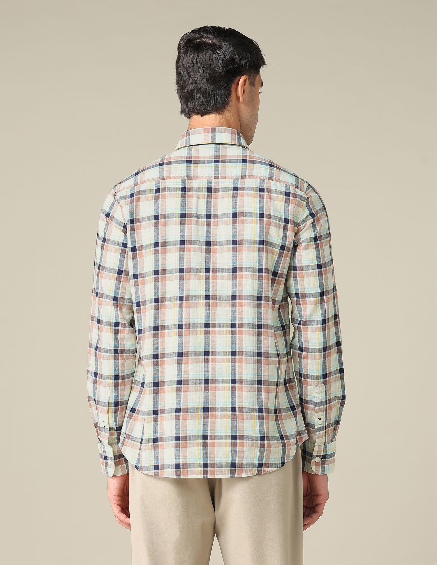 Regular Fit Plaid Checked Shirt Ivory - U.S. POLO ASSN. | Large