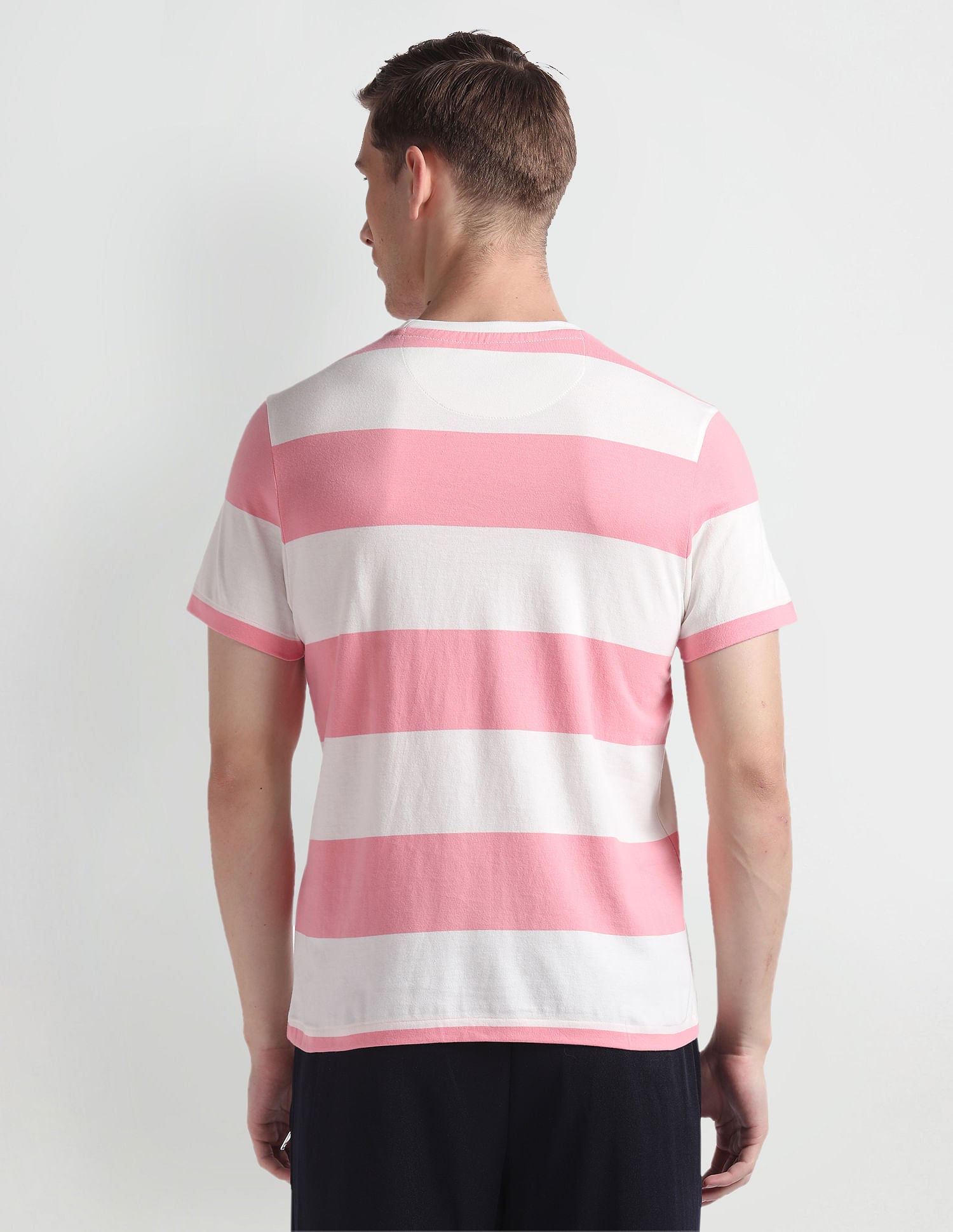 Horizontal Stripe Relaxed T-Shirt Pink - U.S. POLO ASSN. | Large