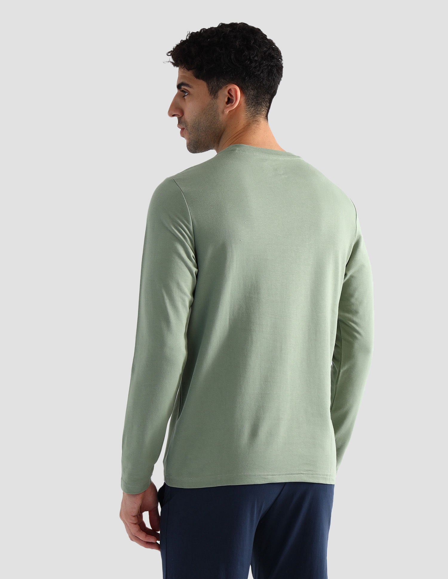 Round Neck Pure Cotton Lounge T-Shirt Aqua Green - U.S. POLO ASSN. | Large