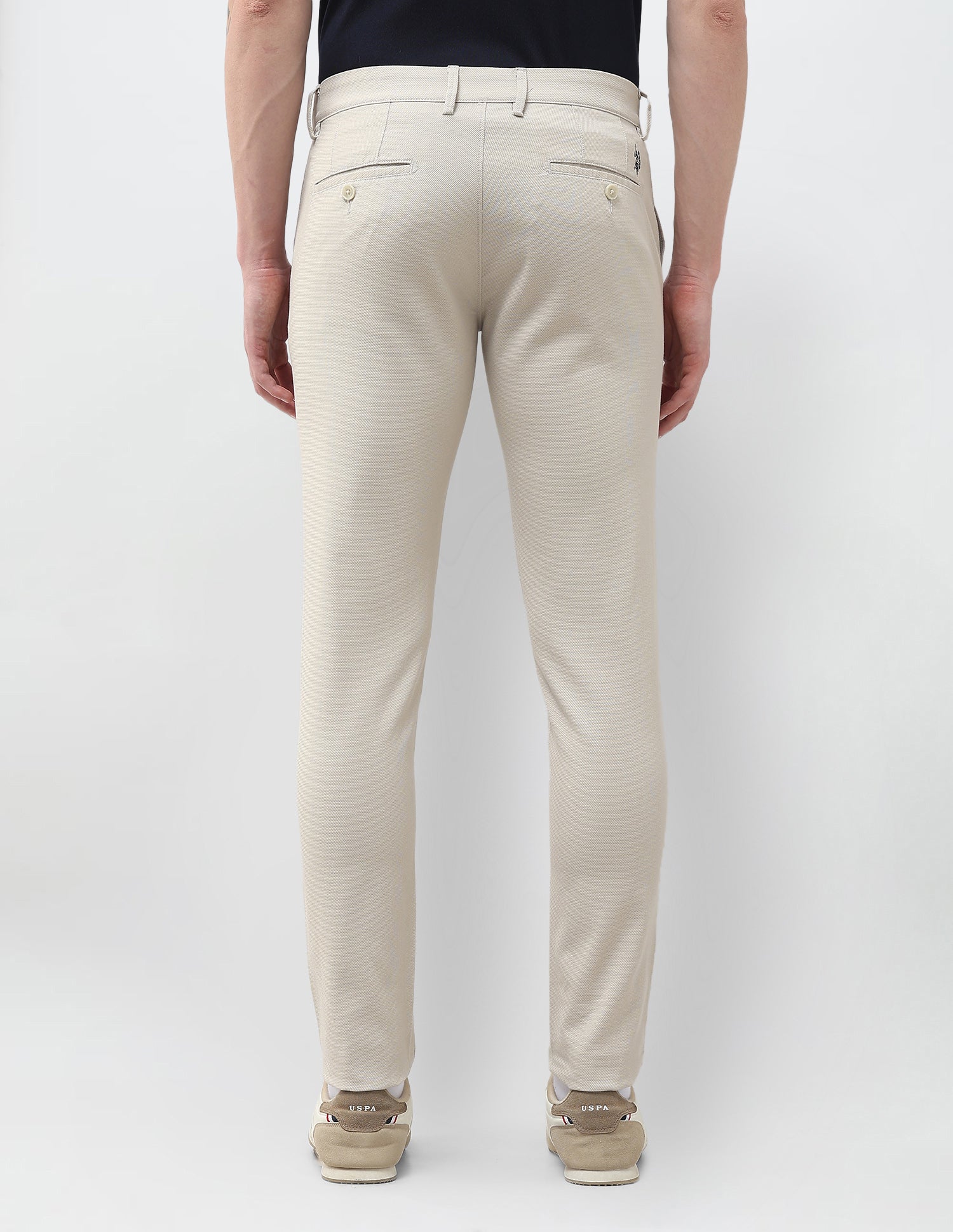 Austin Slim Fit Satin Trousers Stone - U.S. Polo Assn. India | Large