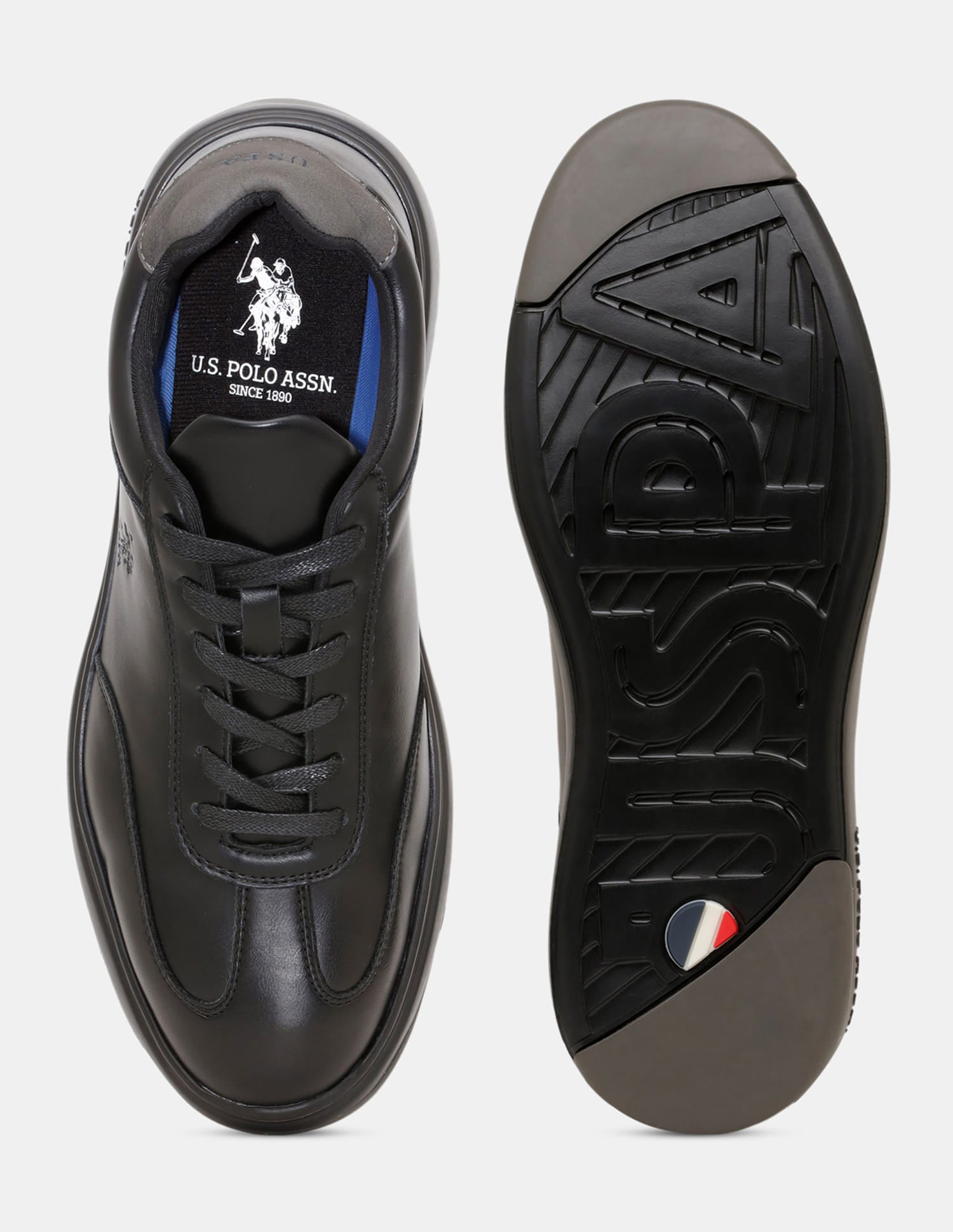 Round Toe Lace Ups Como 2.0 Sneakers Black - U.S. Polo Assn. India | Large