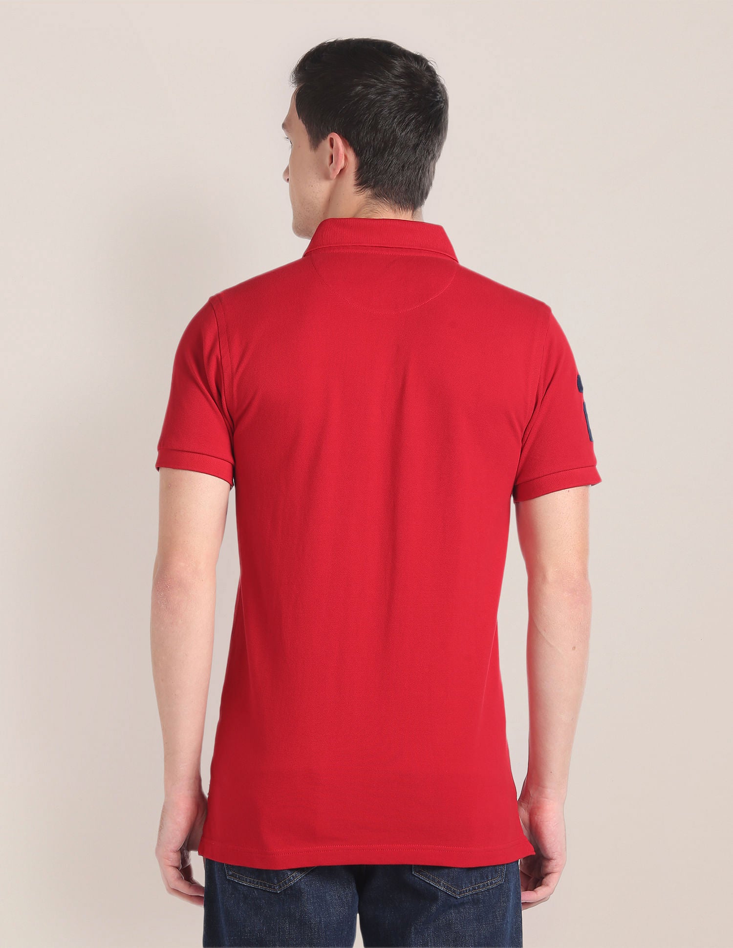 Embroidered Logo Pique Polo Shirt Red - U.S. POLO ASSN. | Large