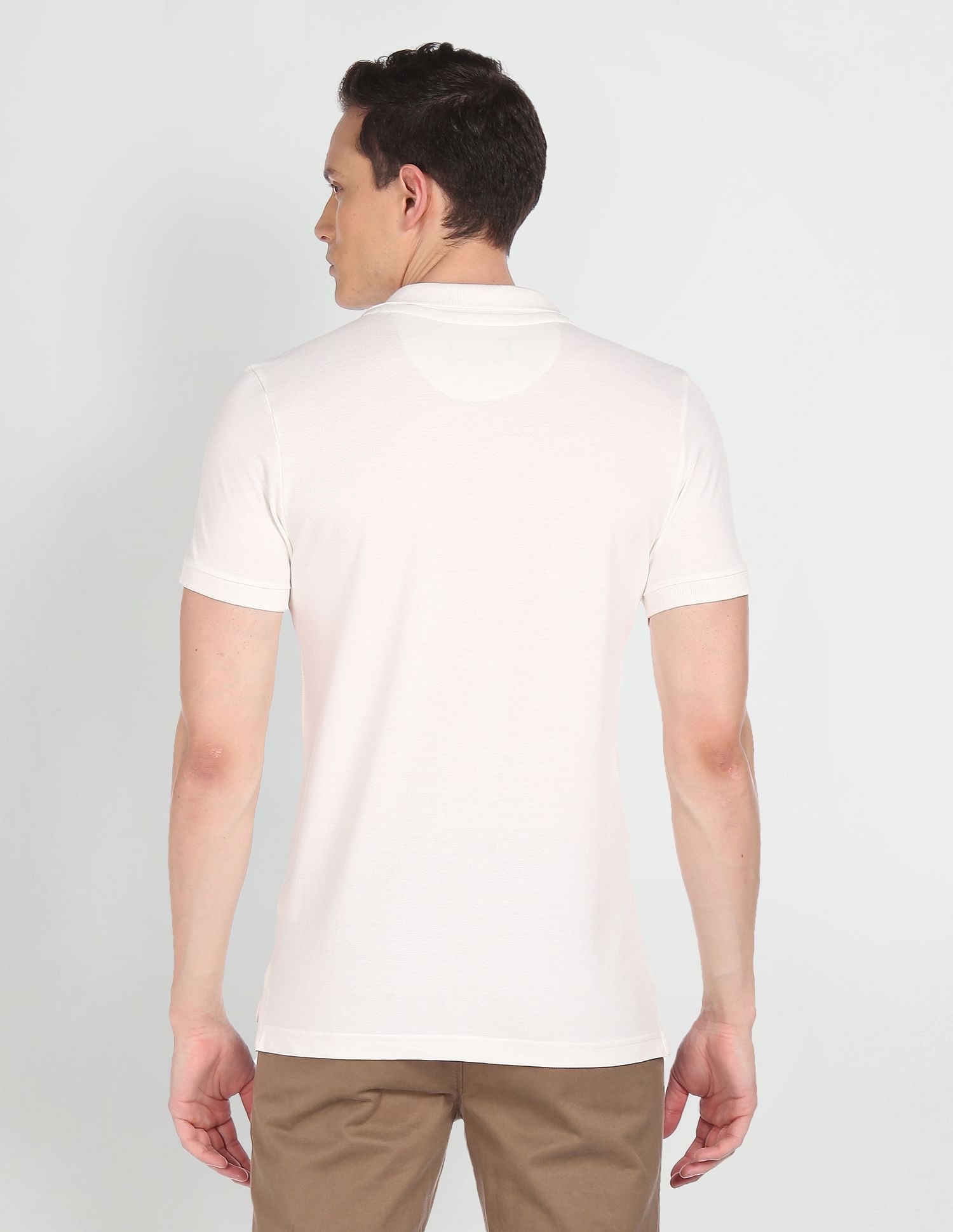 Brand Print Pique Polo Shirt White - U.S. Polo Assn. India | Large