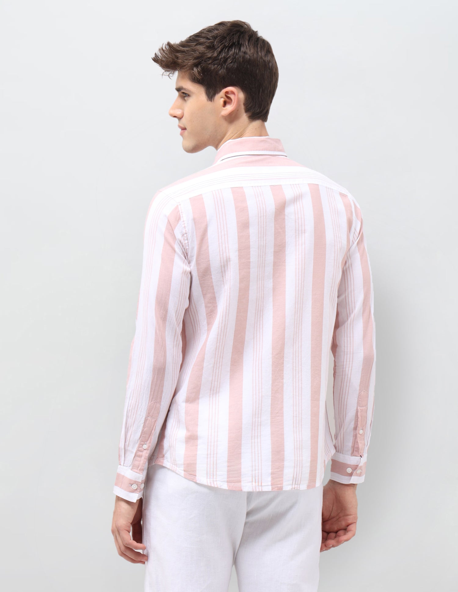 Vertical Striped Tailored Fit Shirt Pink - U.S. Polo Assn. India | Large