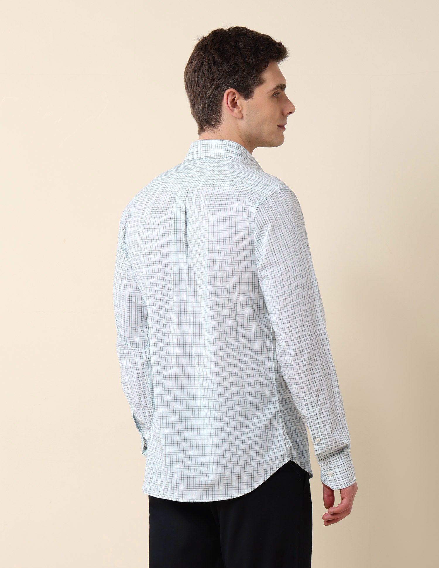 Graph Checked Tailored Fit Shirt Teal - U.S. Polo Assn. India | Large