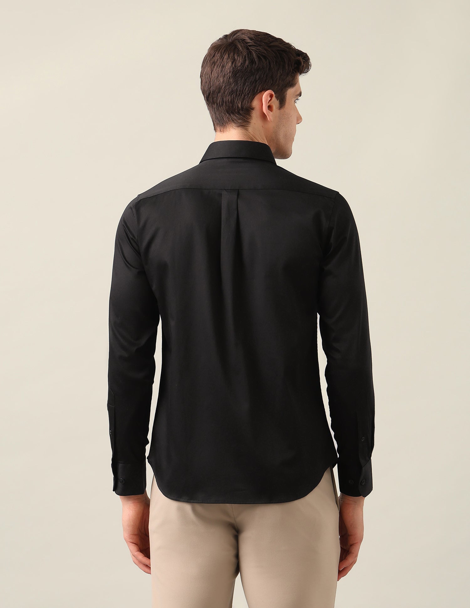 Satin Tailored Fit Shirt Black - U.S. Polo Assn. India | Large