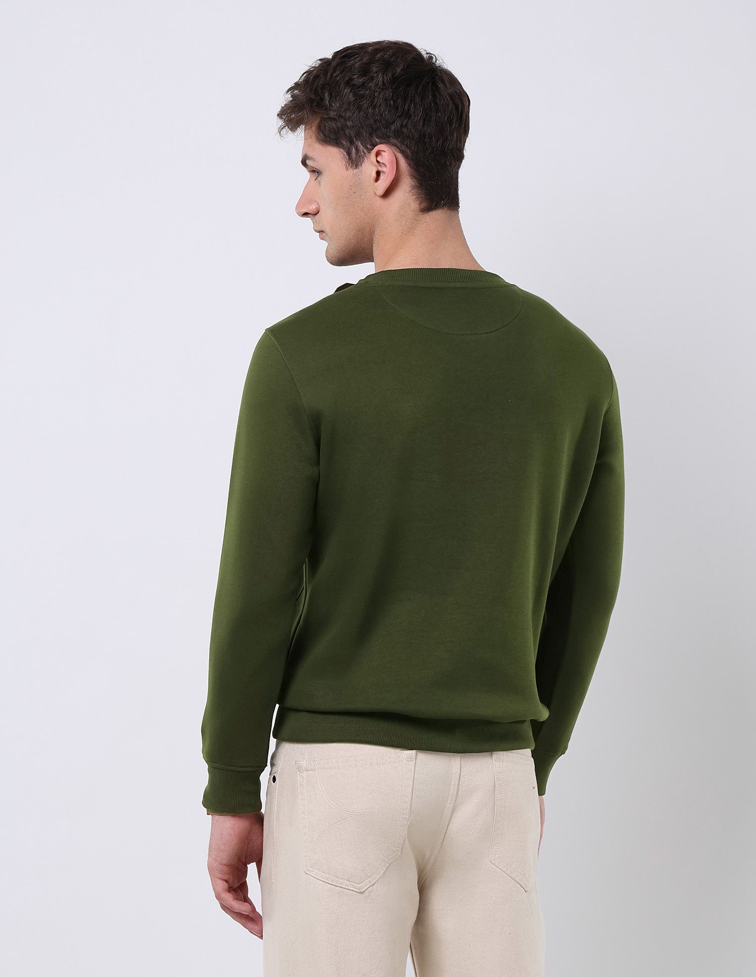 Brand Printed Regular Fit Sweatshirt Olive - U.S. POLO ASSN. | Large