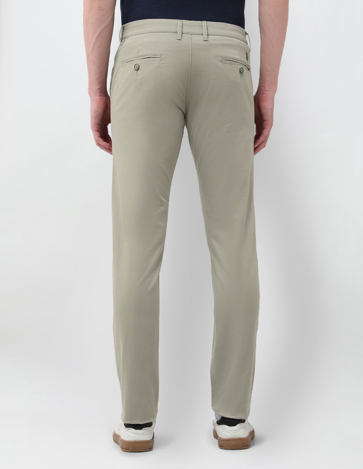 Denver Slim Fit Satin Trousers Light Olive - U.S. Polo Assn. India | Large