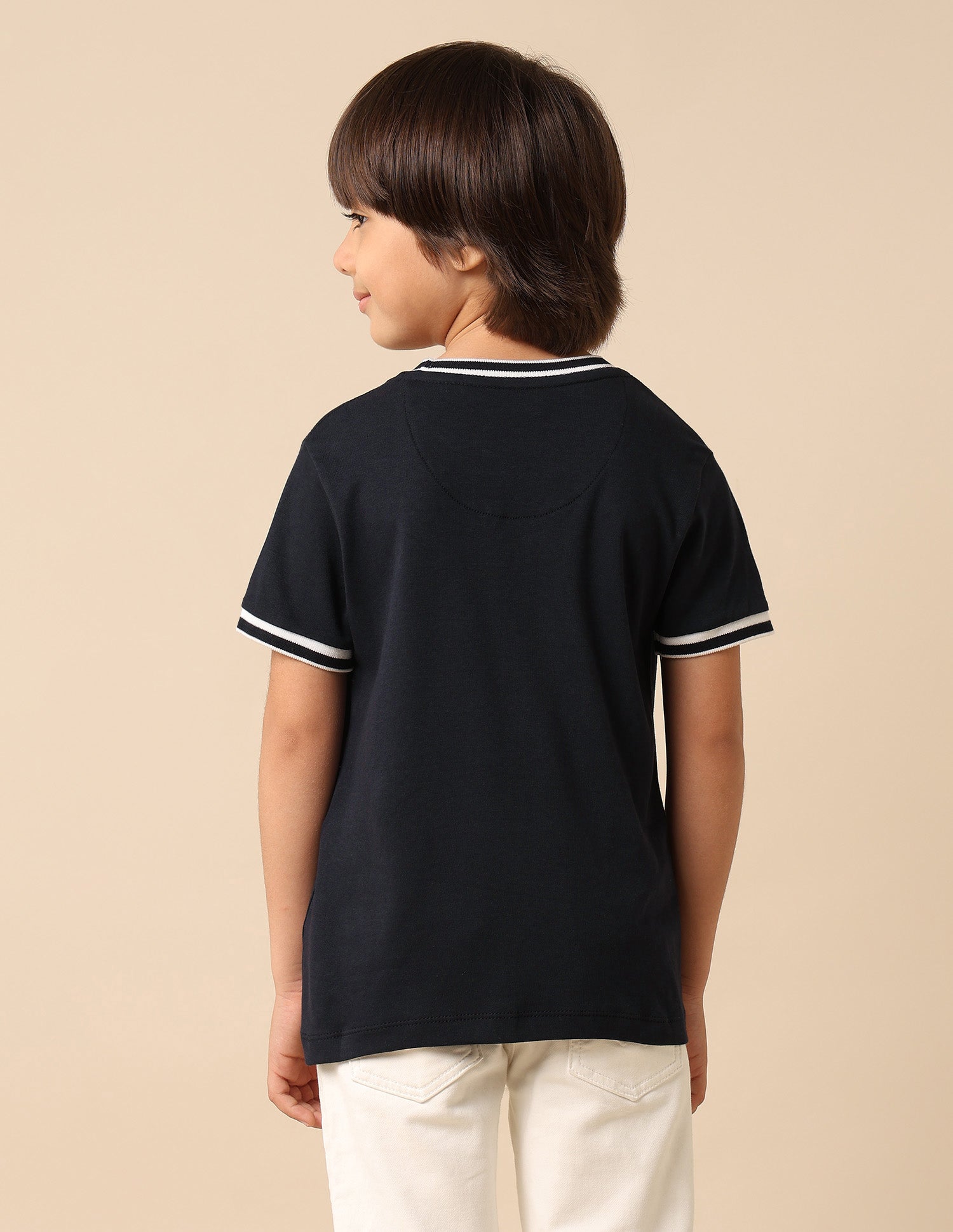 Boys Brand Embroidered Pure Cotton T Shirt Navy - U.S. POLO ASSN. | Large
