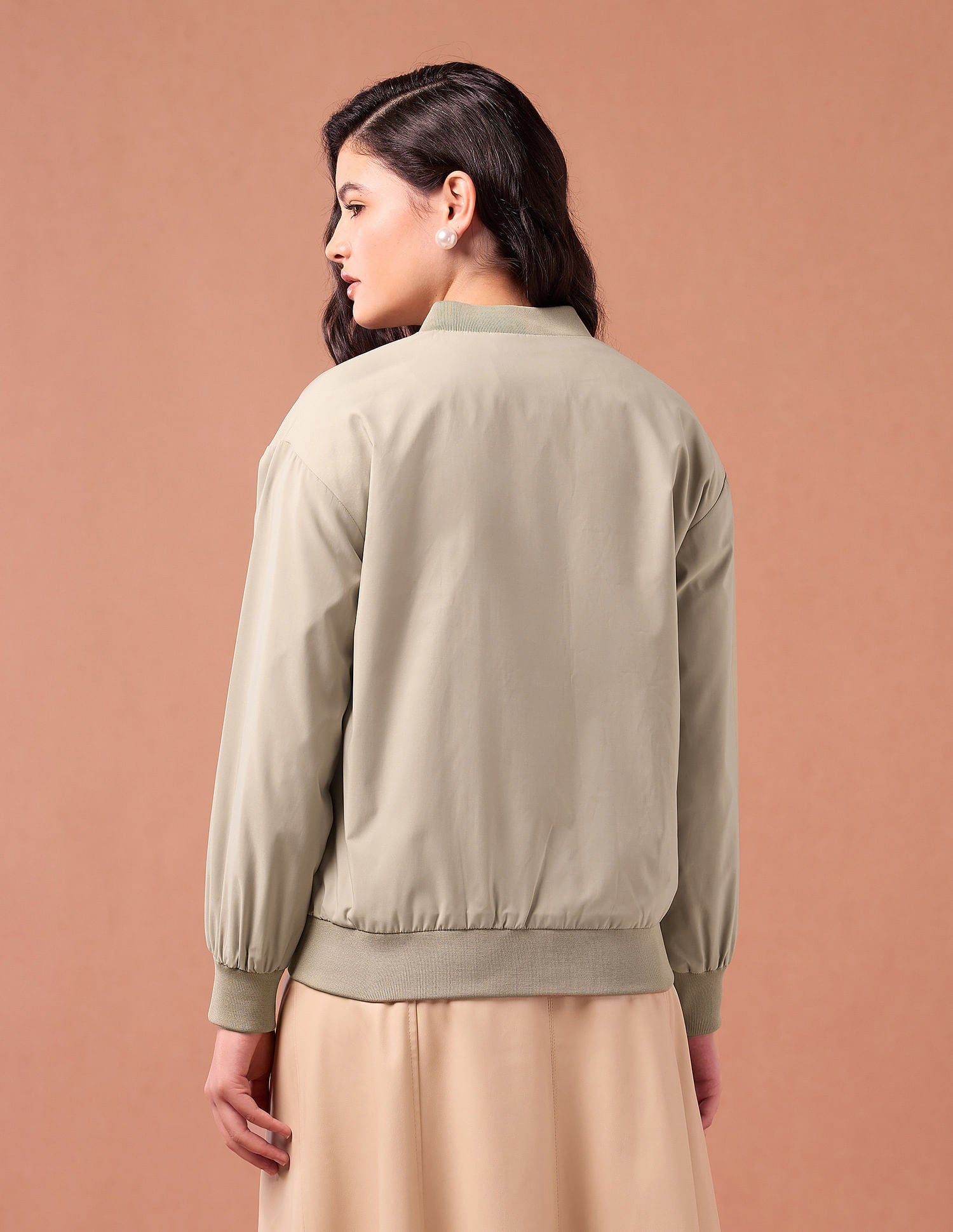 Regular Fit Solid Bomber Jacket Light Green - U.S. POLO ASSN. | Large