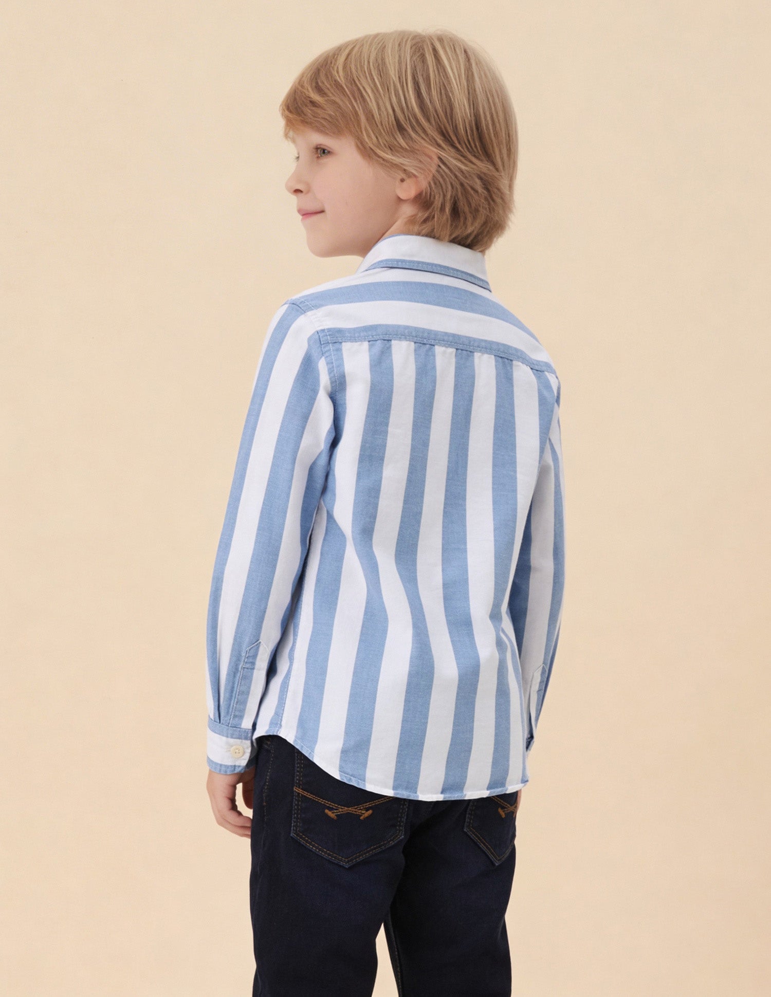 Vertical Striped Regular Fit Shirt Light Blue - U.S. Polo Assn. India | Large