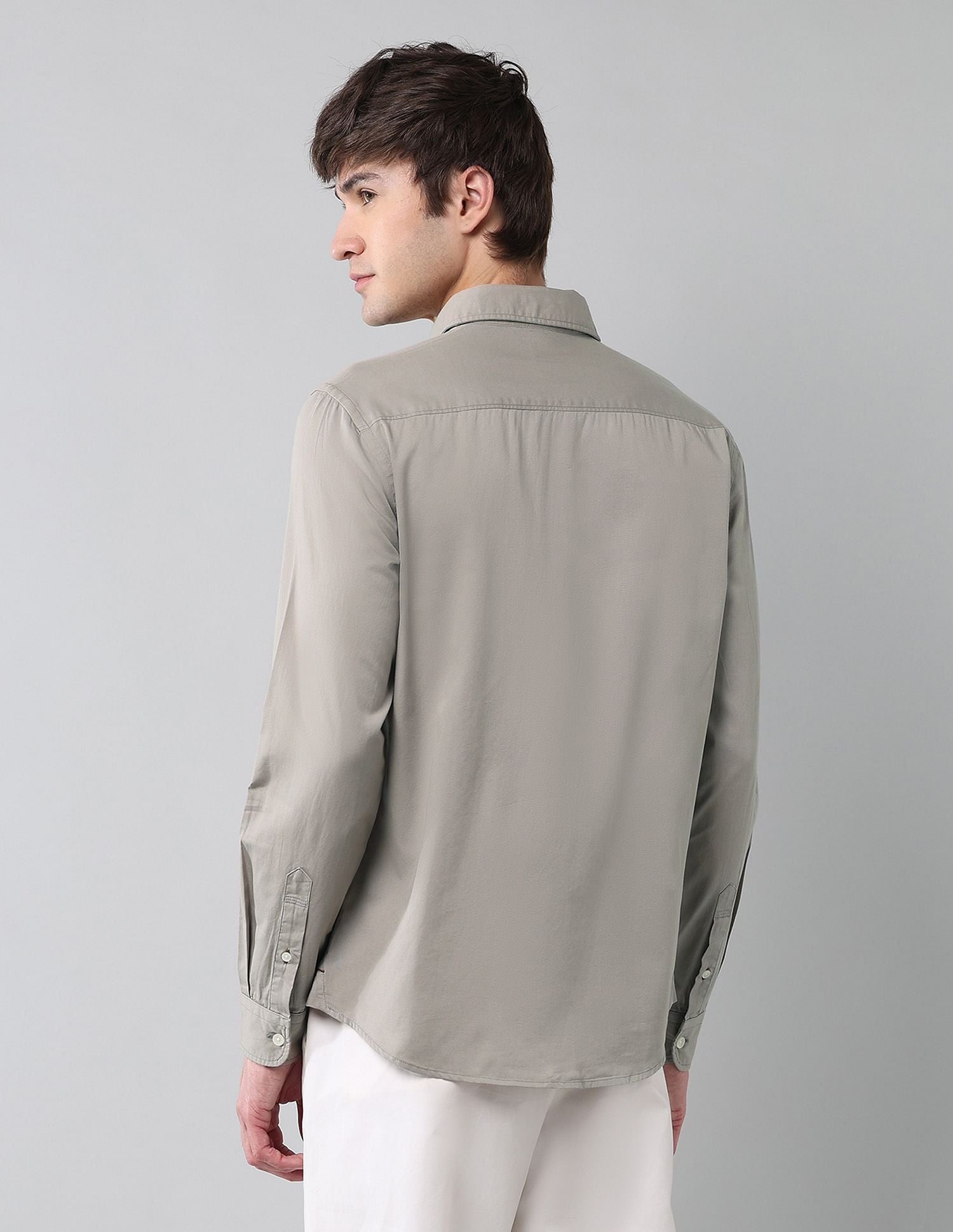 Pure Cotton Twill Shirt Light Khaki - U.S. Polo Assn. India | Large