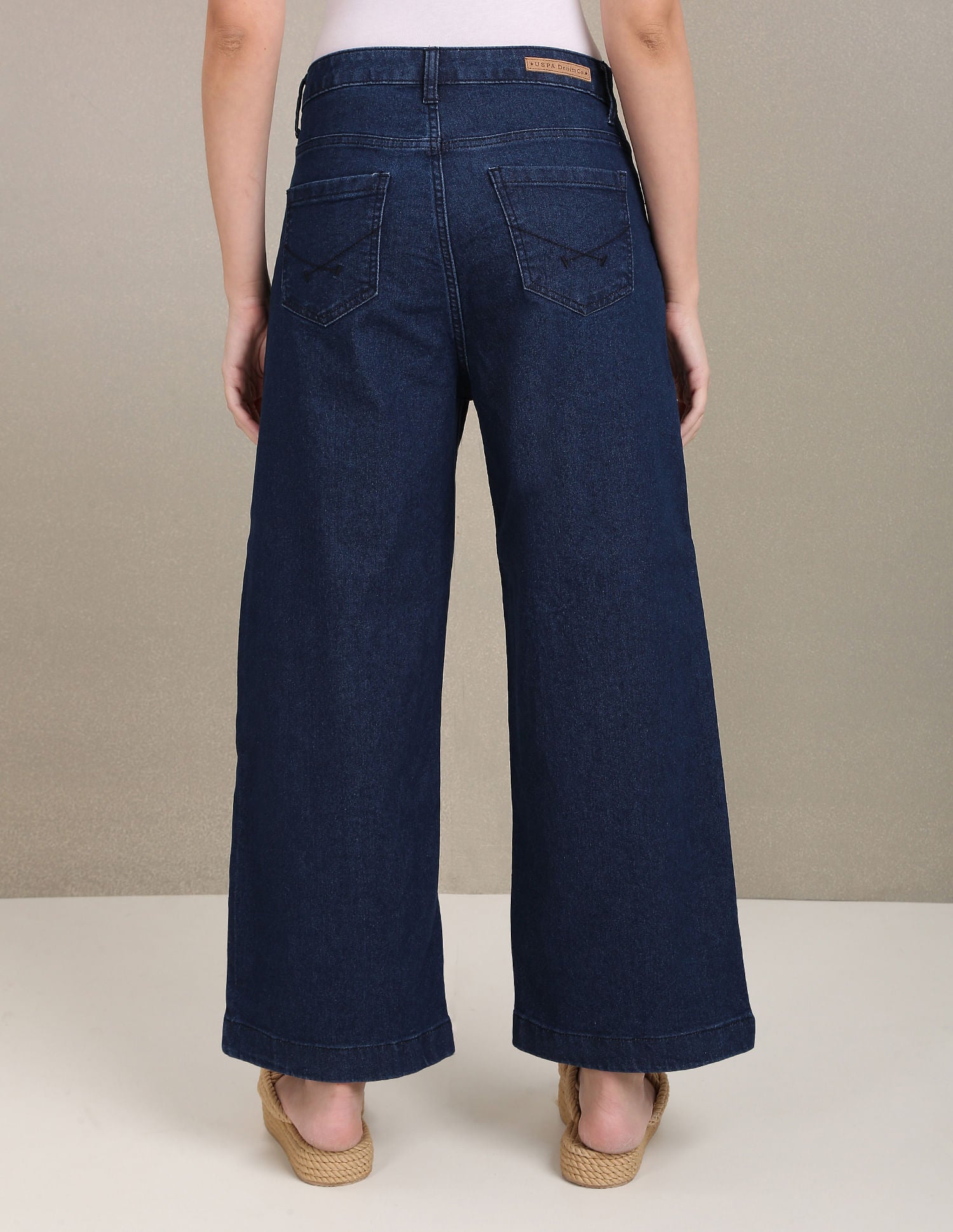 Stone Wash Flared Jeans Dark Blue - U.S. Polo Assn. India | Large