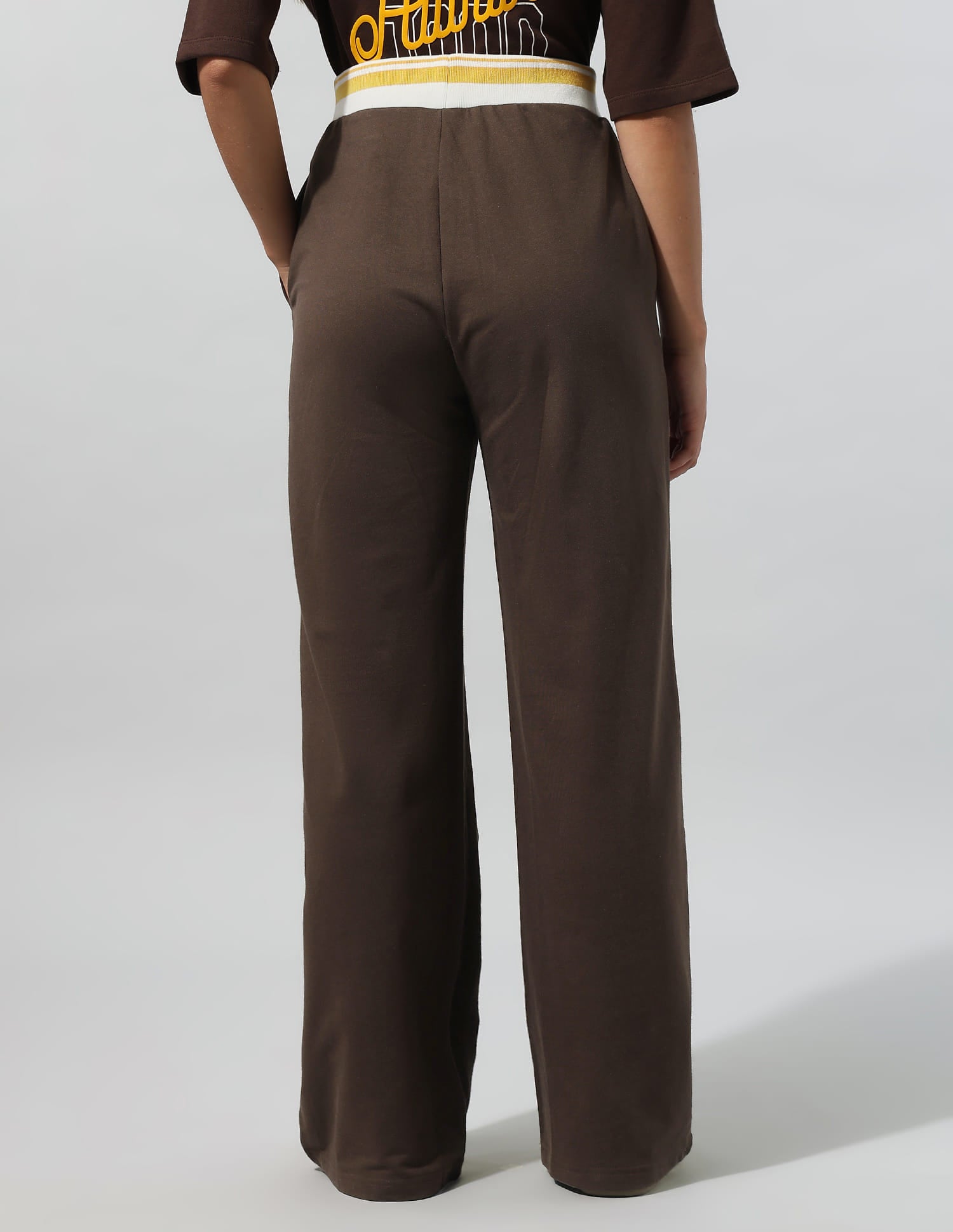 High Rise Wide Leg Trousers Brown - U.S. Polo Assn. India | Large