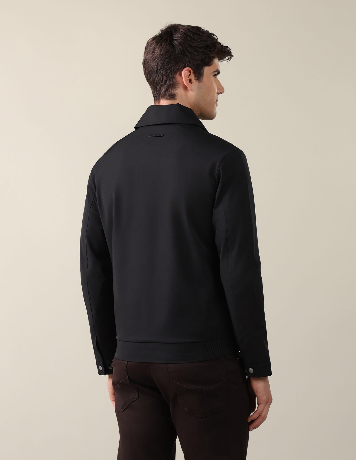 Solid Regular Fit Bomber Jacket Black - U.S. Polo Assn. India | Large