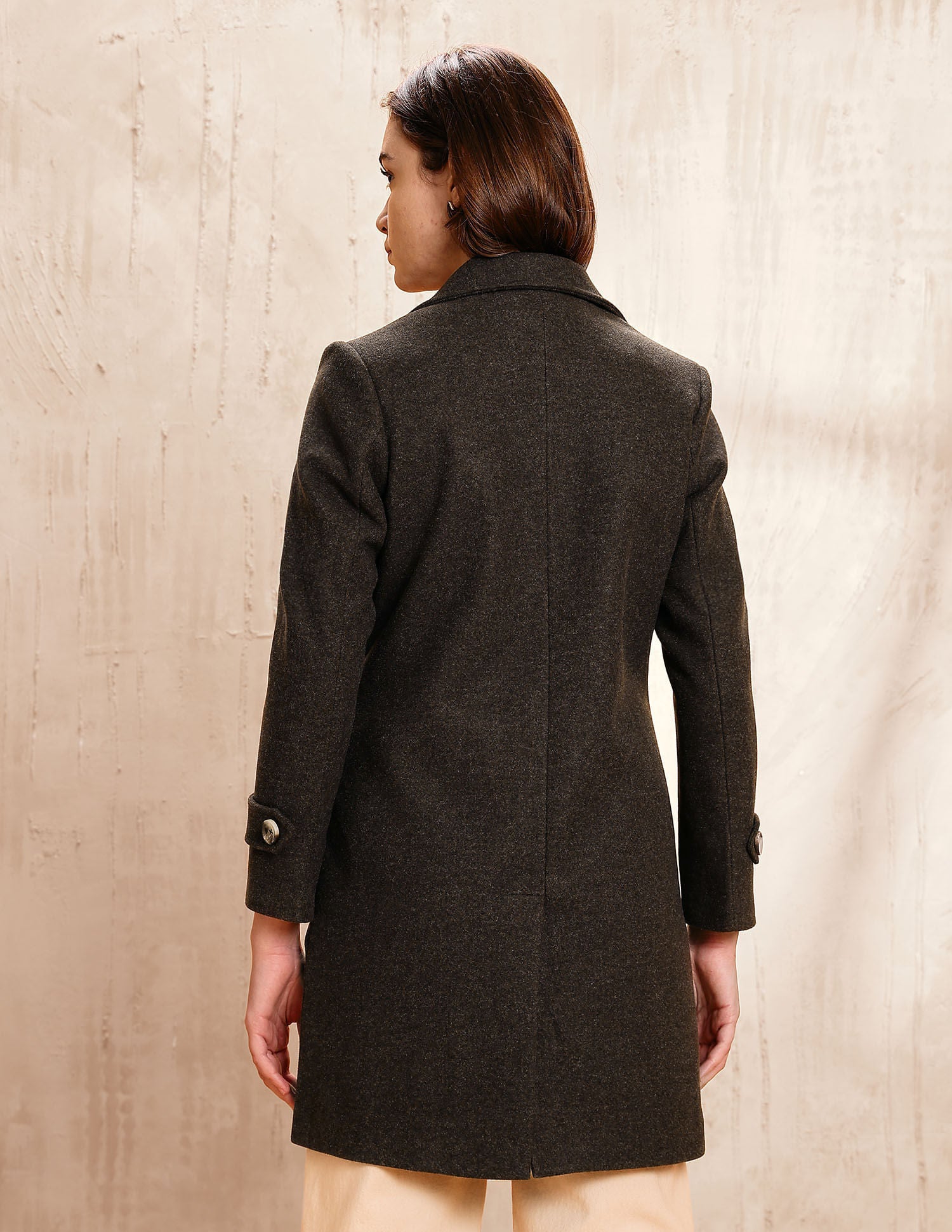 Solid Regular Fit Trench Coat Brown - U.S. POLO ASSN. | Large